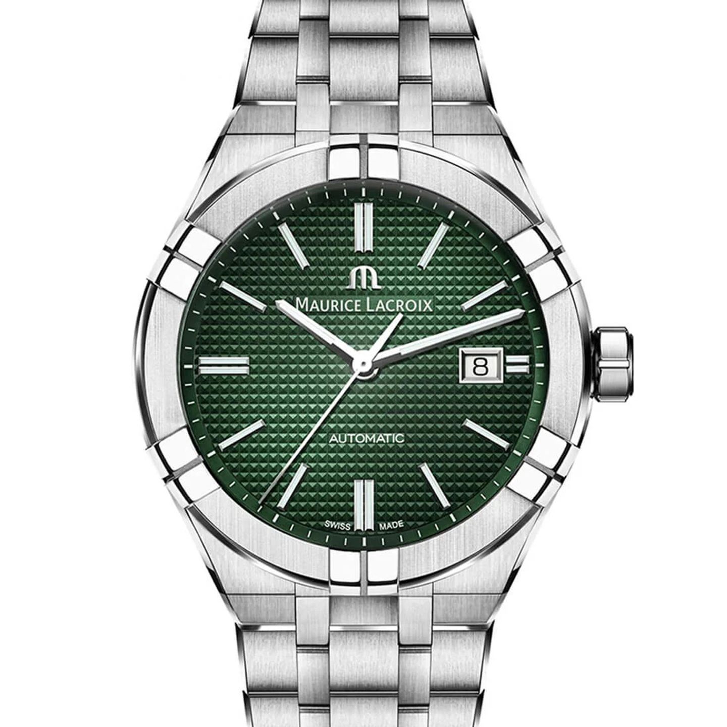 Maurice Lacroix Aikon AI6008-SS002-630-1 (2023) - Groen wijzerplaat 42mm Staal (1/3)