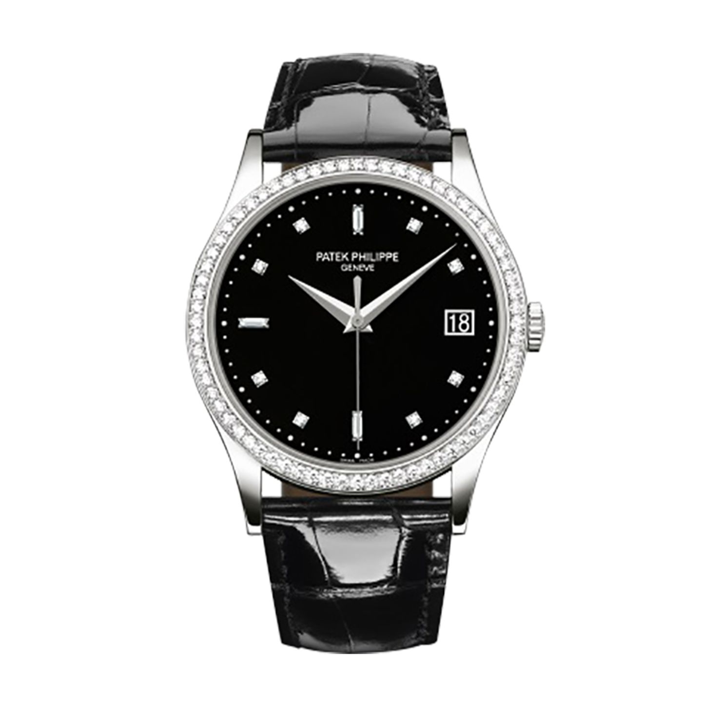 Patek Philippe Calatrava 5297G-001 (2020) - Black dial 38 mm White Gold case (1/8)