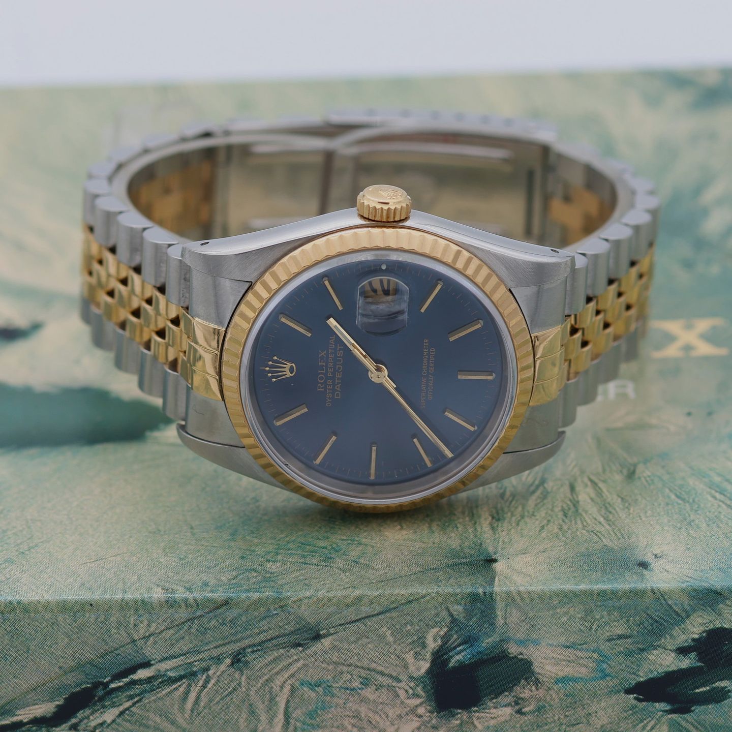 Rolex Datejust 36 16233 (Unknown (random serial)) - Blue dial 36 mm Gold/Steel case (5/8)