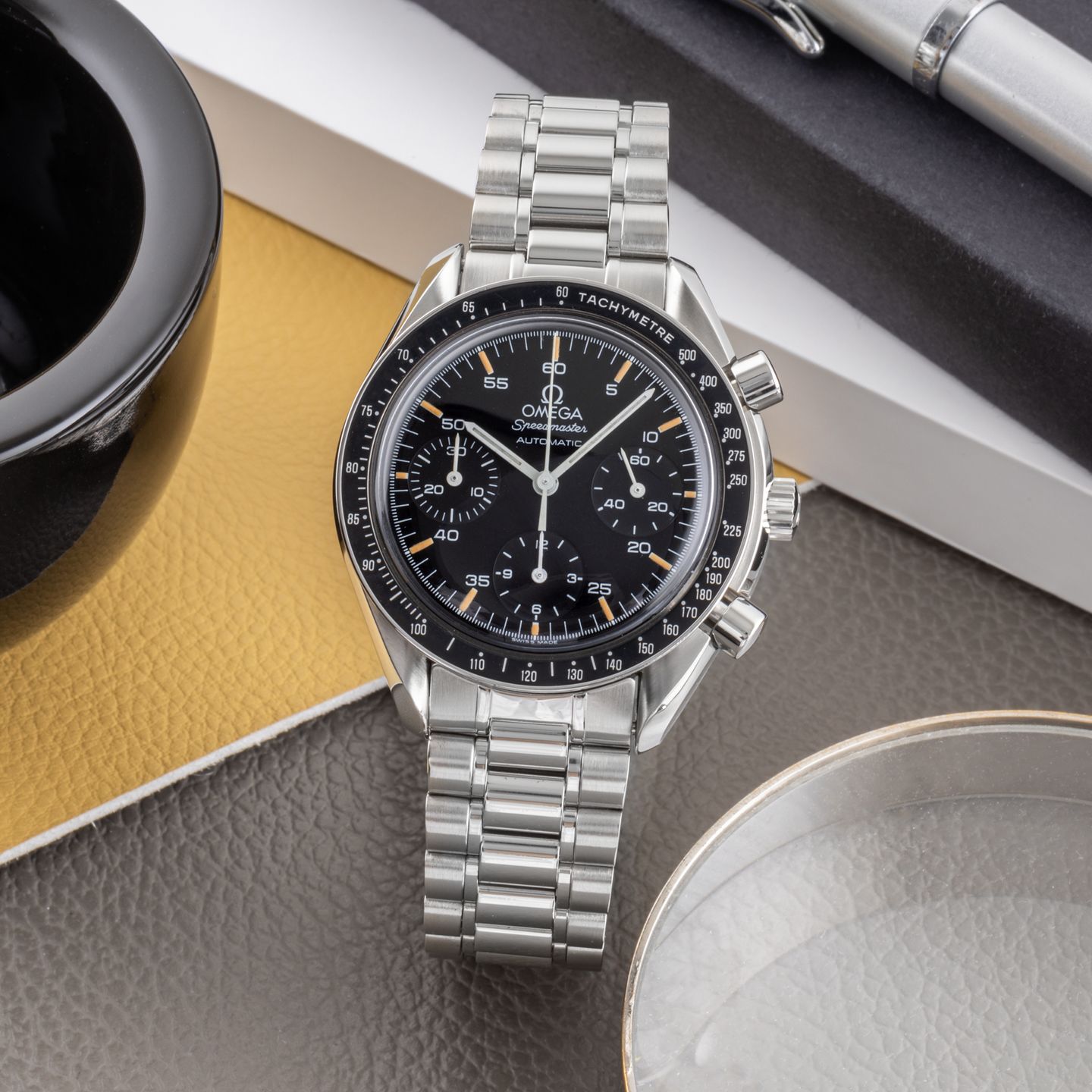 Omega Speedmaster Reduced 3510.50.00 (Onbekend (willekeurig serienummer)) - Zwart wijzerplaat 39mm Staal (1/8)