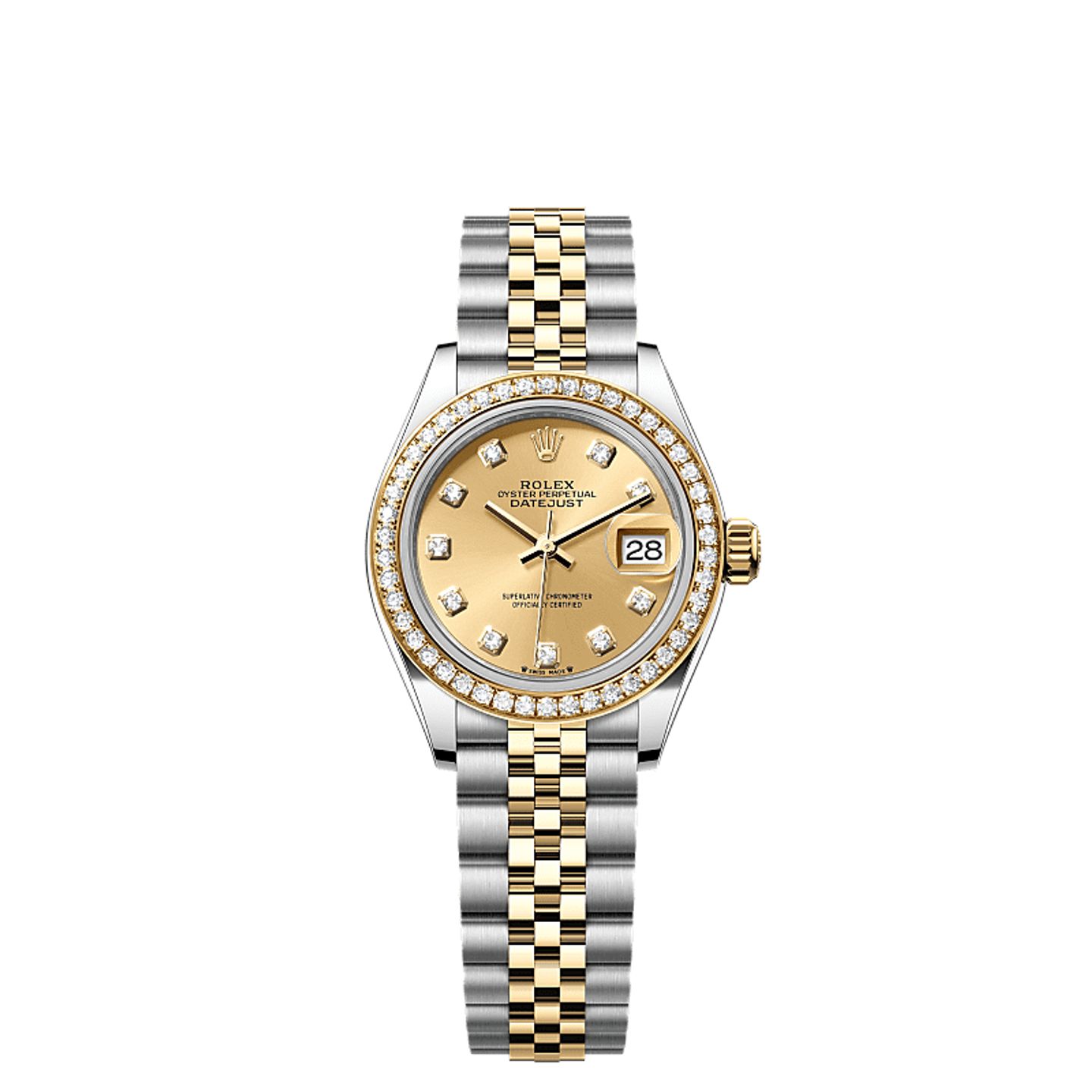 Rolex Lady-Datejust 279383RBR (2025) - Champagne dial 28 mm Gold/Steel case (1/1)