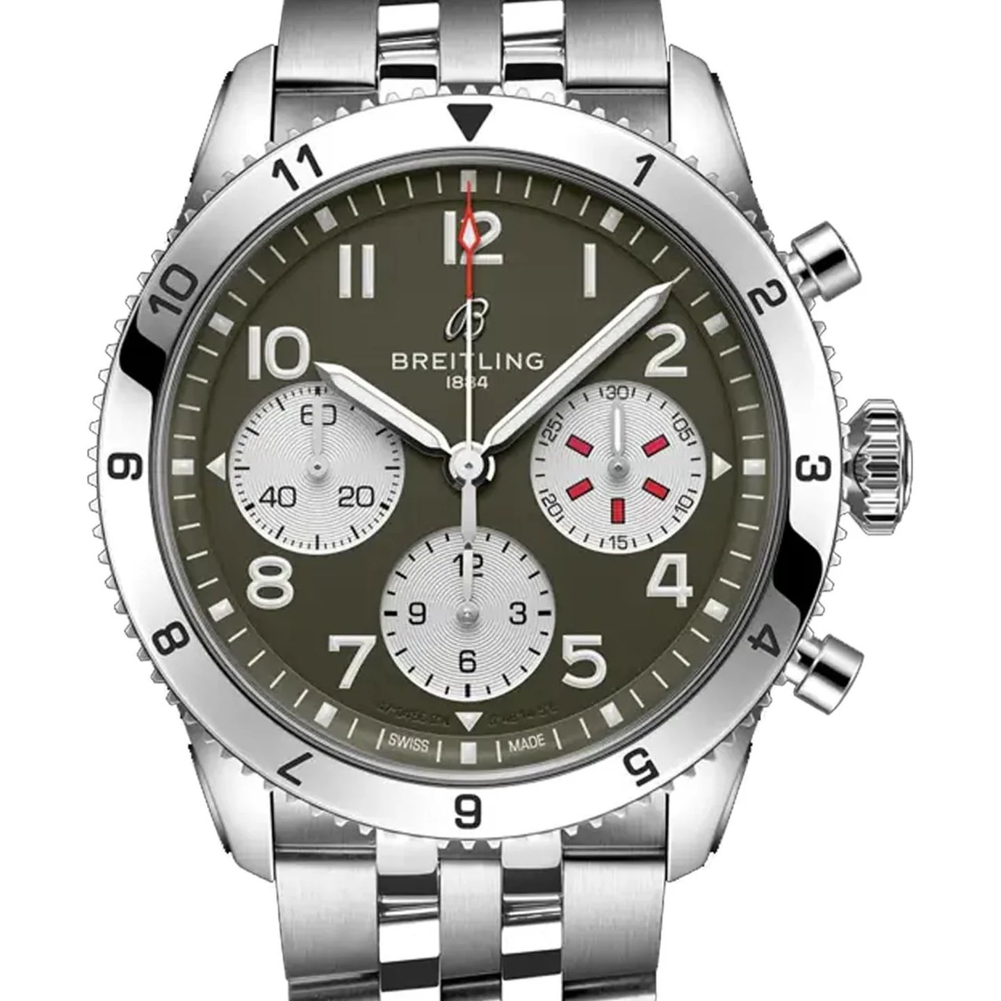 Breitling Classic AVI A233802A1L1A1 (2026) - Groen wijzerplaat 42mm Staal (1/1)