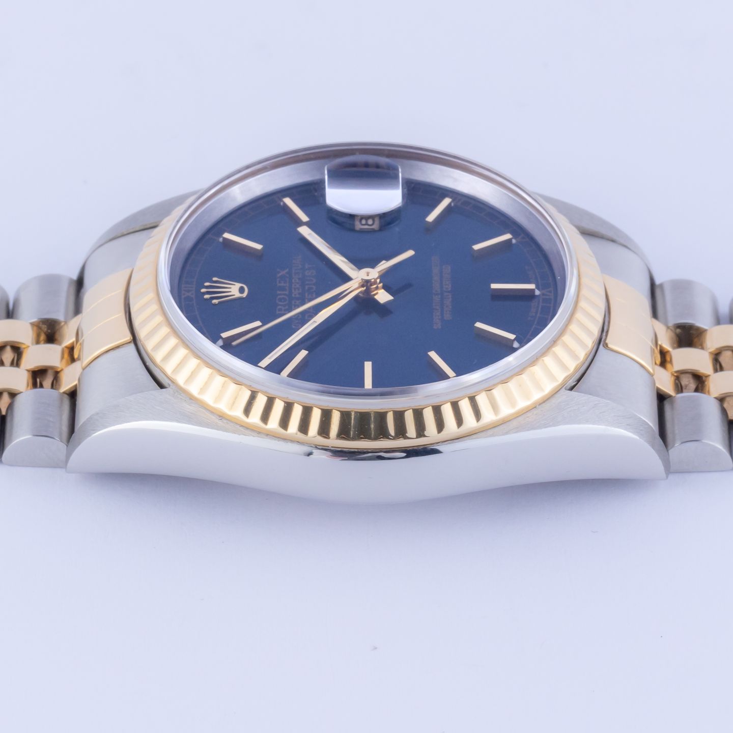Rolex Datejust 36 16233 (1996) - Blue dial 36 mm Gold/Steel case (6/7)
