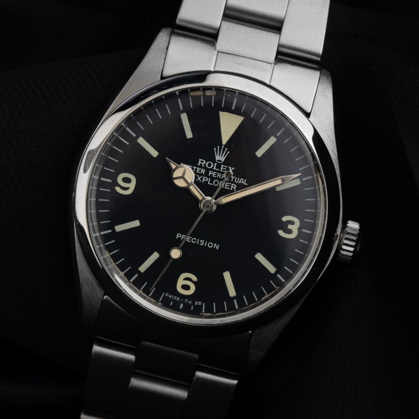 Rolex Air-King 5500 (1980) - Zwart wijzerplaat 34mm Staal (3/8)