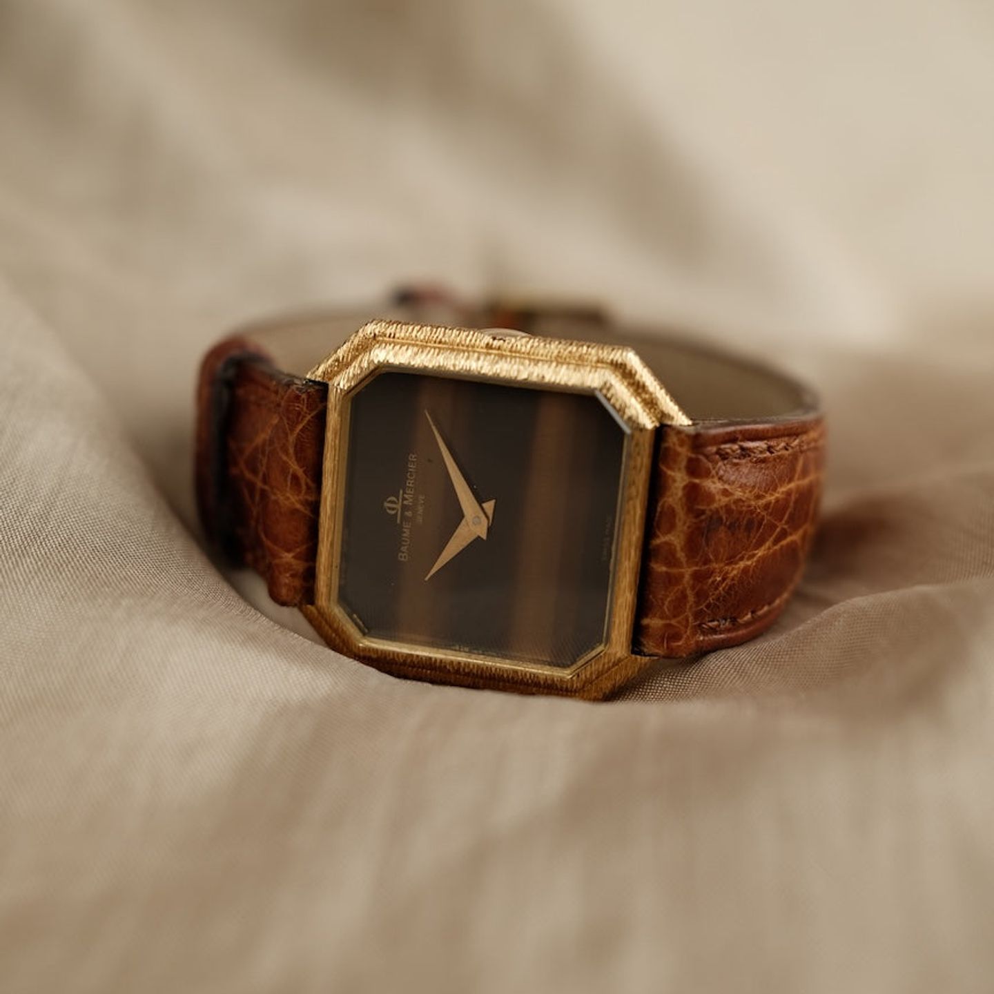 Baume & Mercier Vintage 38260 (Unknown (random serial)) - Brown dial 27 mm Yellow Gold case (2/8)