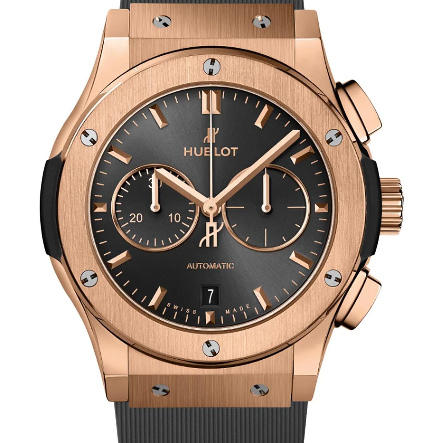 Hublot Classic Fusion Chronograph 541.OX.7080.RX (2026) - Grijs wijzerplaat 42mm Roségoud (1/1)