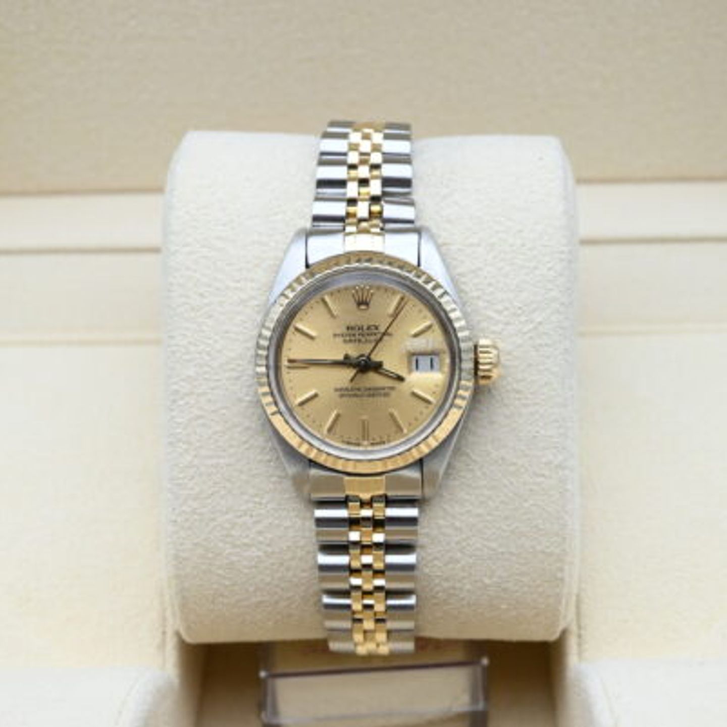 Rolex Lady-Datejust 6917 (1981) - Champagne wijzerplaat 26mm Goud/Staal (3/8)