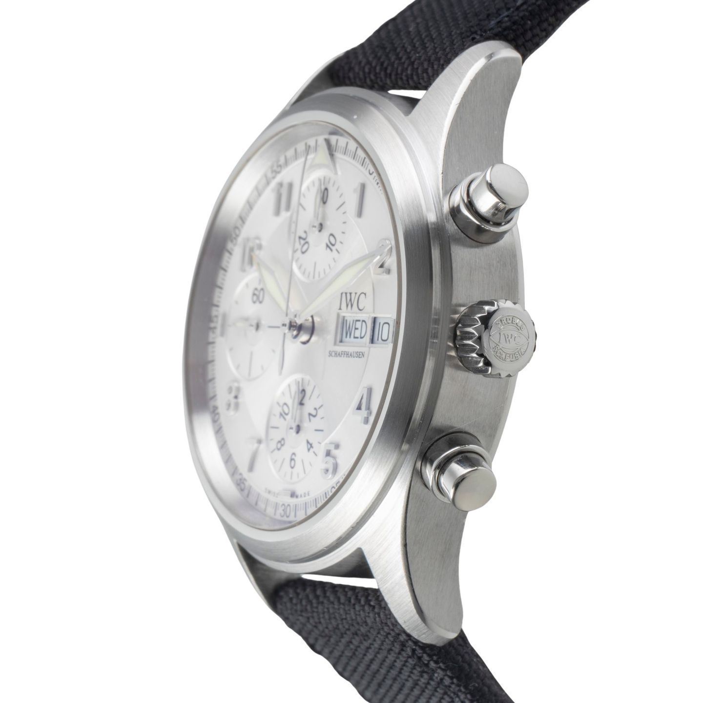 IWC Pilot Spitfire Chronograph IW370628 (2004) - Silver dial 39 mm Steel case (6/8)