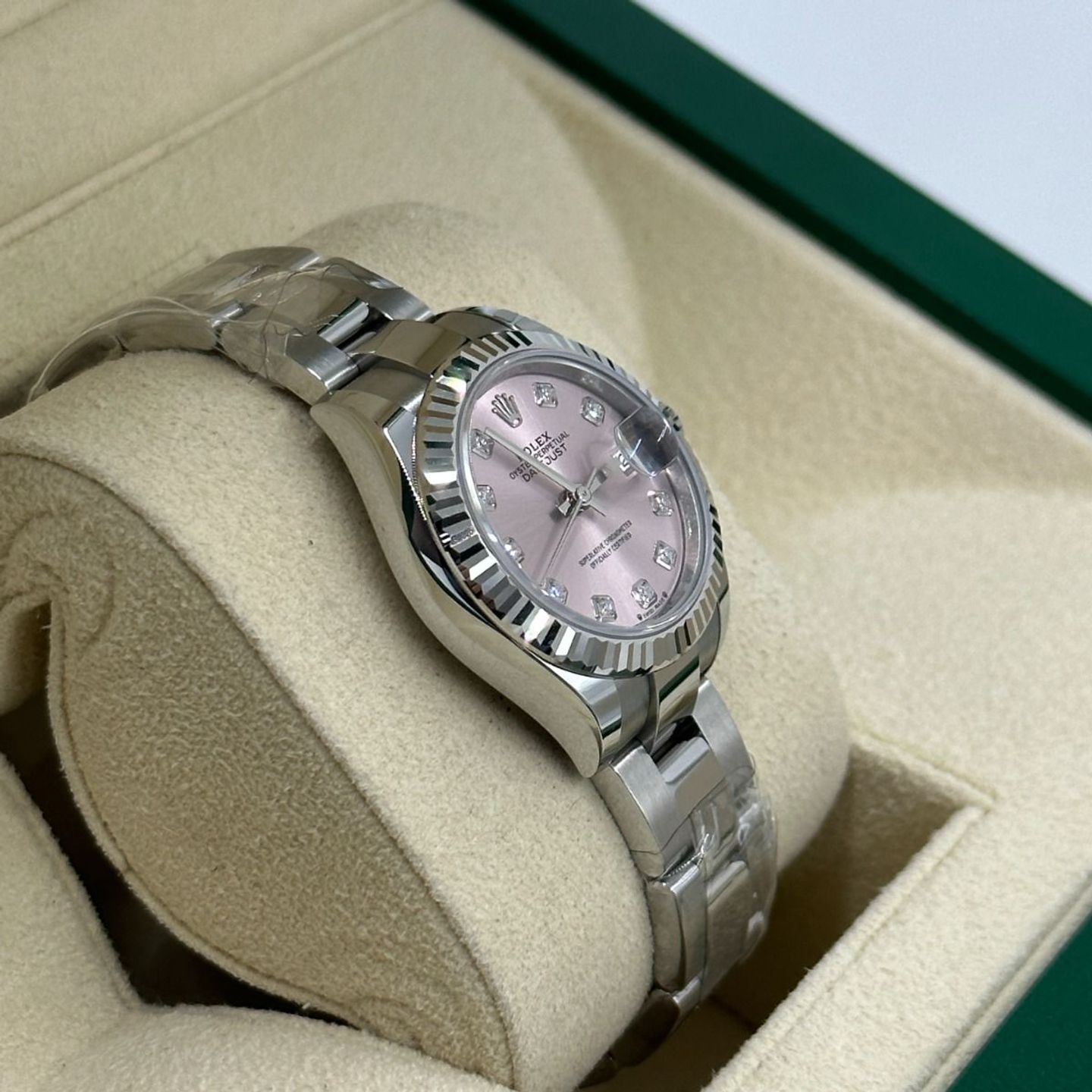 Rolex Lady-Datejust 279174 (2024) - Pink dial 28 mm Steel case (7/8)