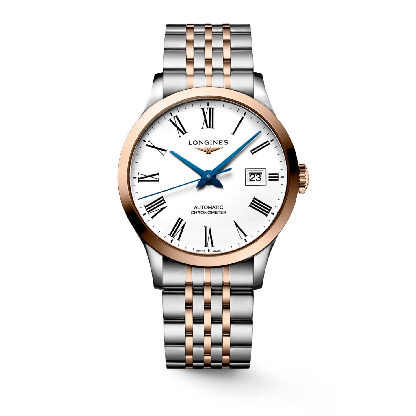 Longines Record L2.821.5.11.7 (2025) - White dial 40 mm Gold/Steel case (1/1)