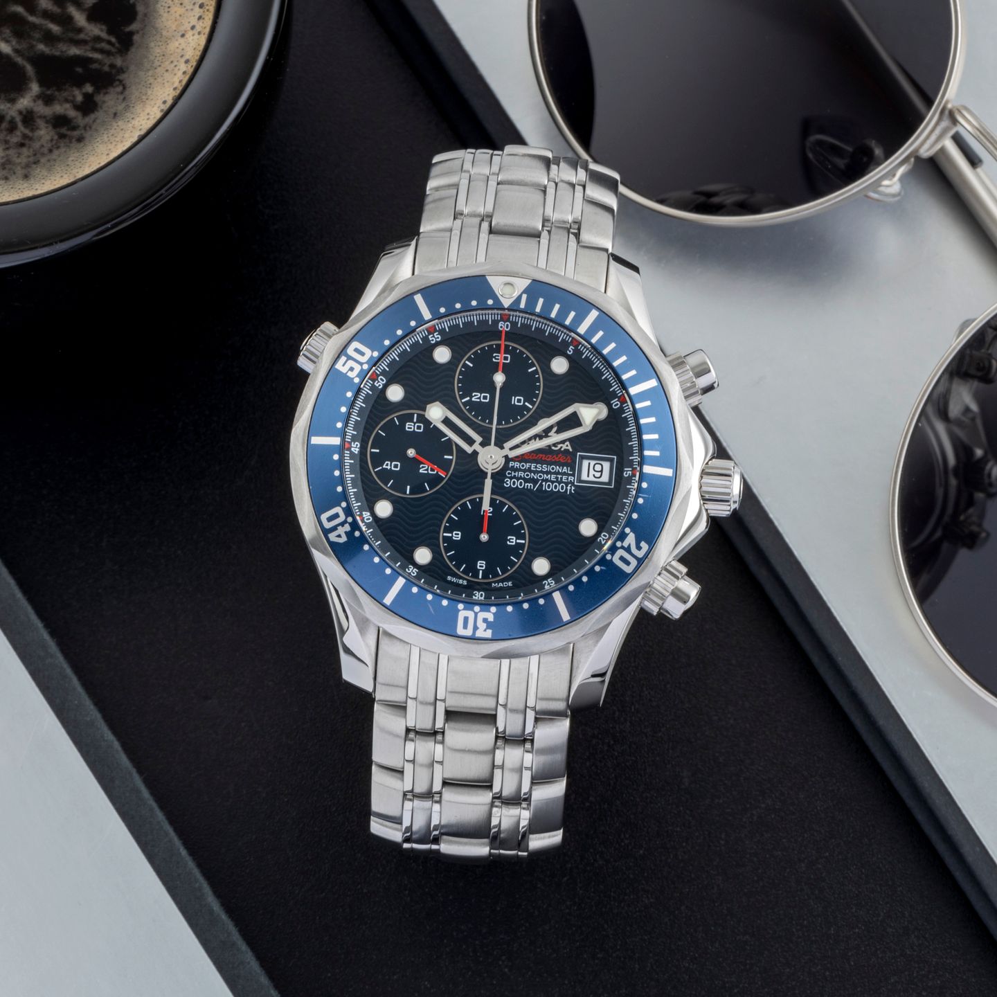 Omega Seamaster Diver 300 M 2225.80.00 (2007) - Blue dial 42 mm Steel case (1/8)