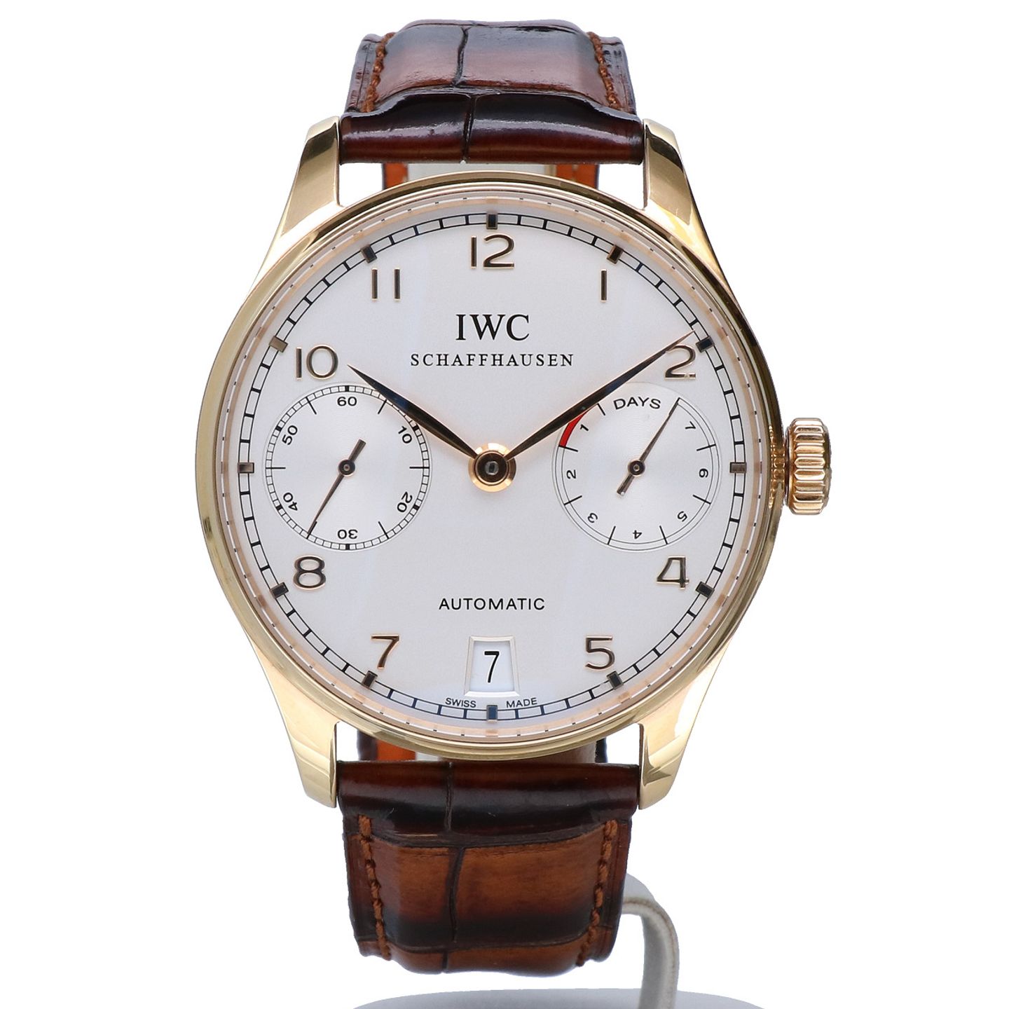IWC Portuguese Automatic IW500101 (2006) - Silver dial 42 mm Rose Gold case (4/8)