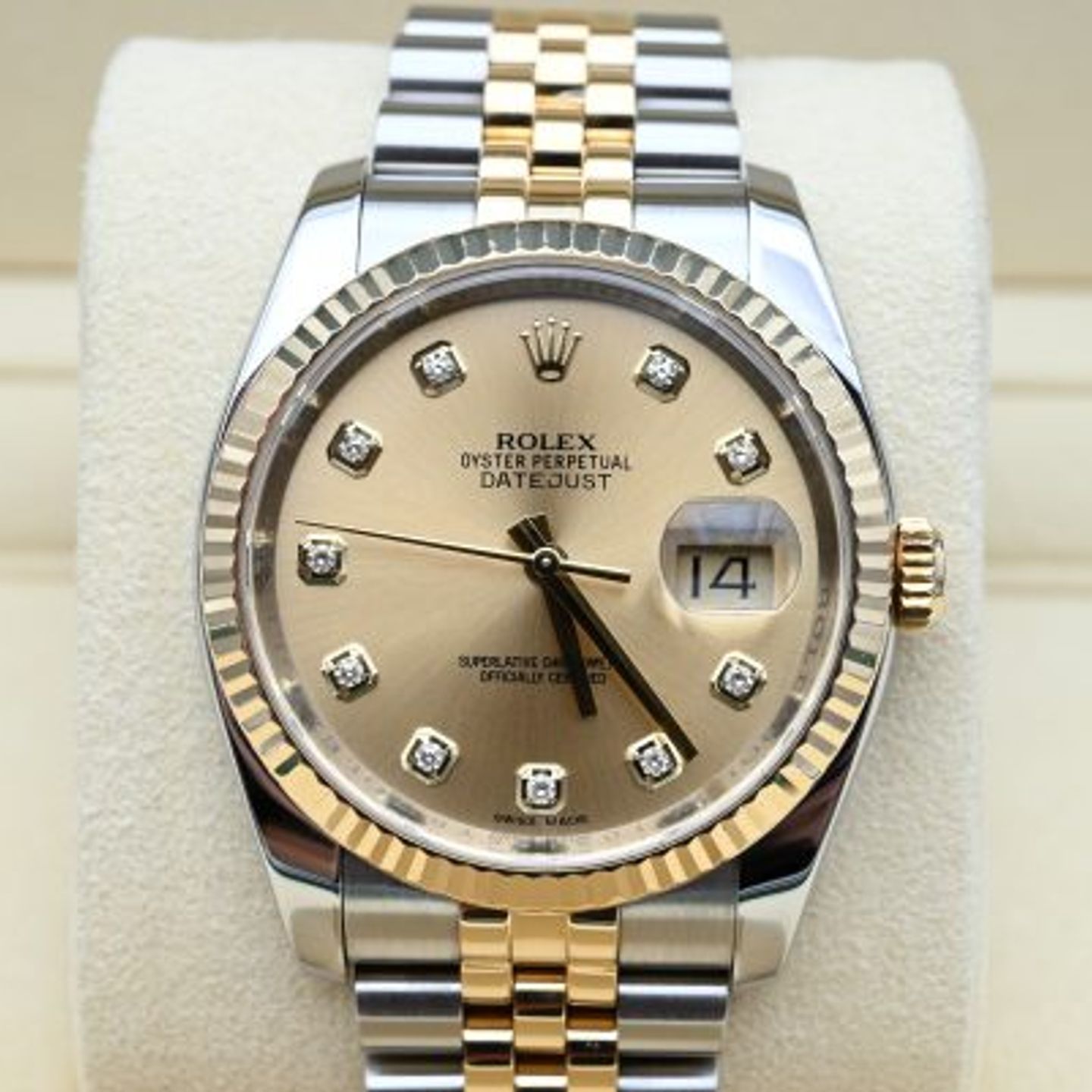 Rolex Datejust 36 116233 (2014) - Champagne dial 36 mm Gold/Steel case (3/8)