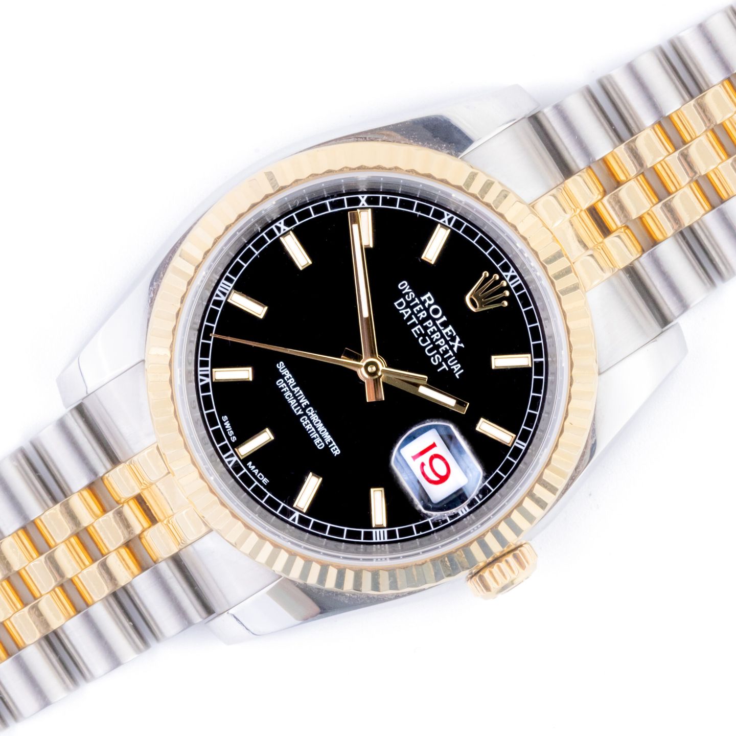 Rolex Datejust 36 116233 (2014) - Black dial 36 mm Gold/Steel case (1/8)