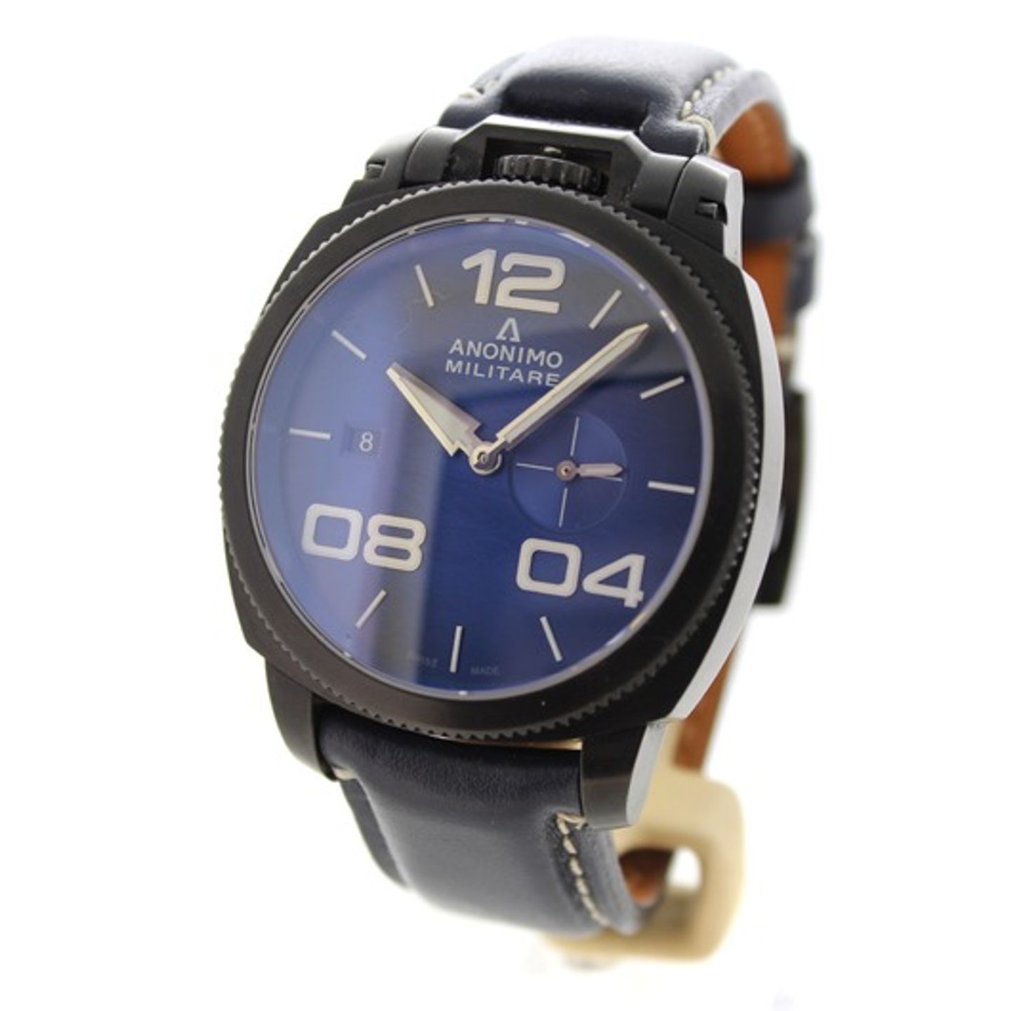 Anonimo Militare AM-1020.02.003.A03 (Onbekend (willekeurig serienummer)) - Blauw wijzerplaat 43mm Staal (2/7)