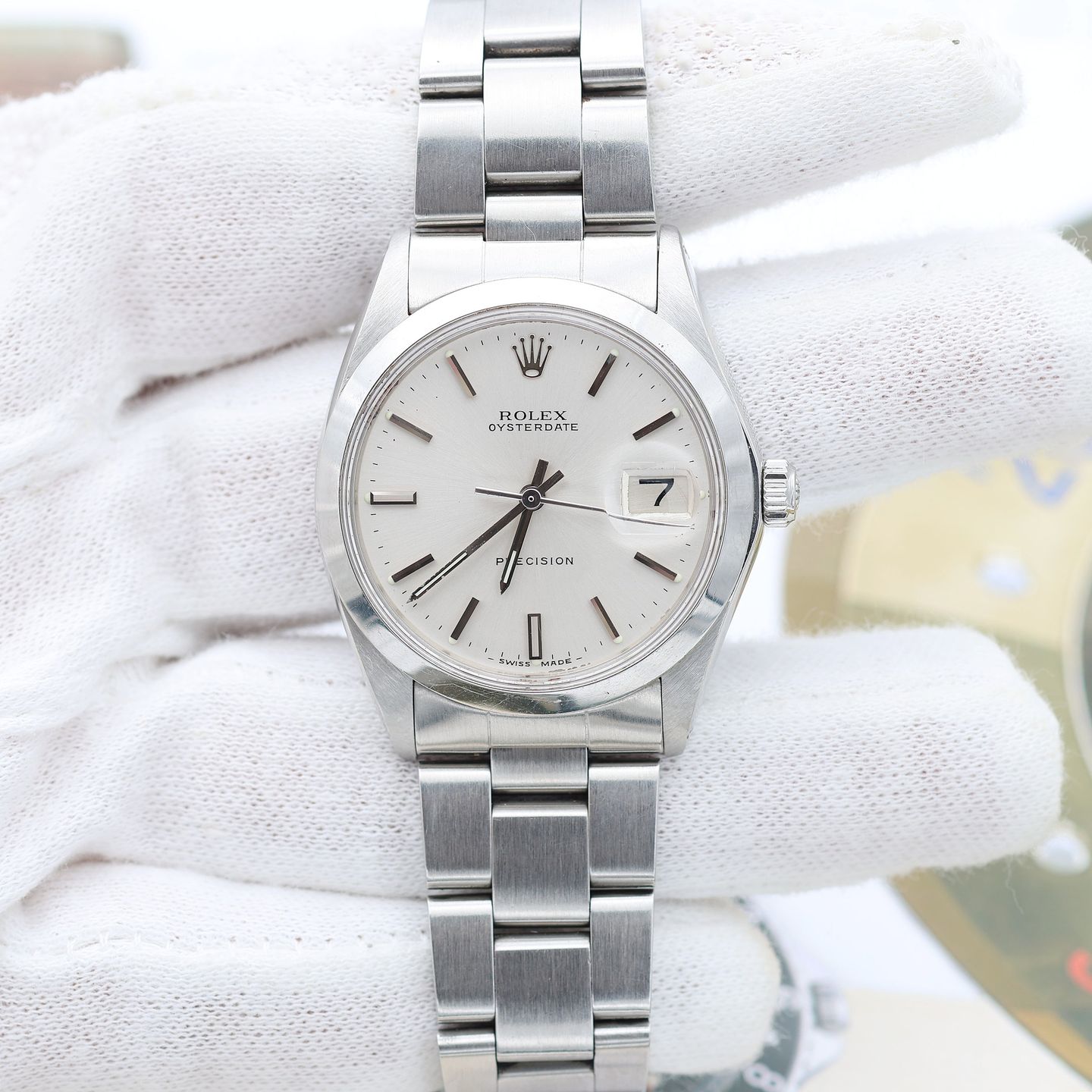 Rolex Oyster Precision 6694 (Unknown (random serial)) - Silver dial 34 mm Steel case (2/8)
