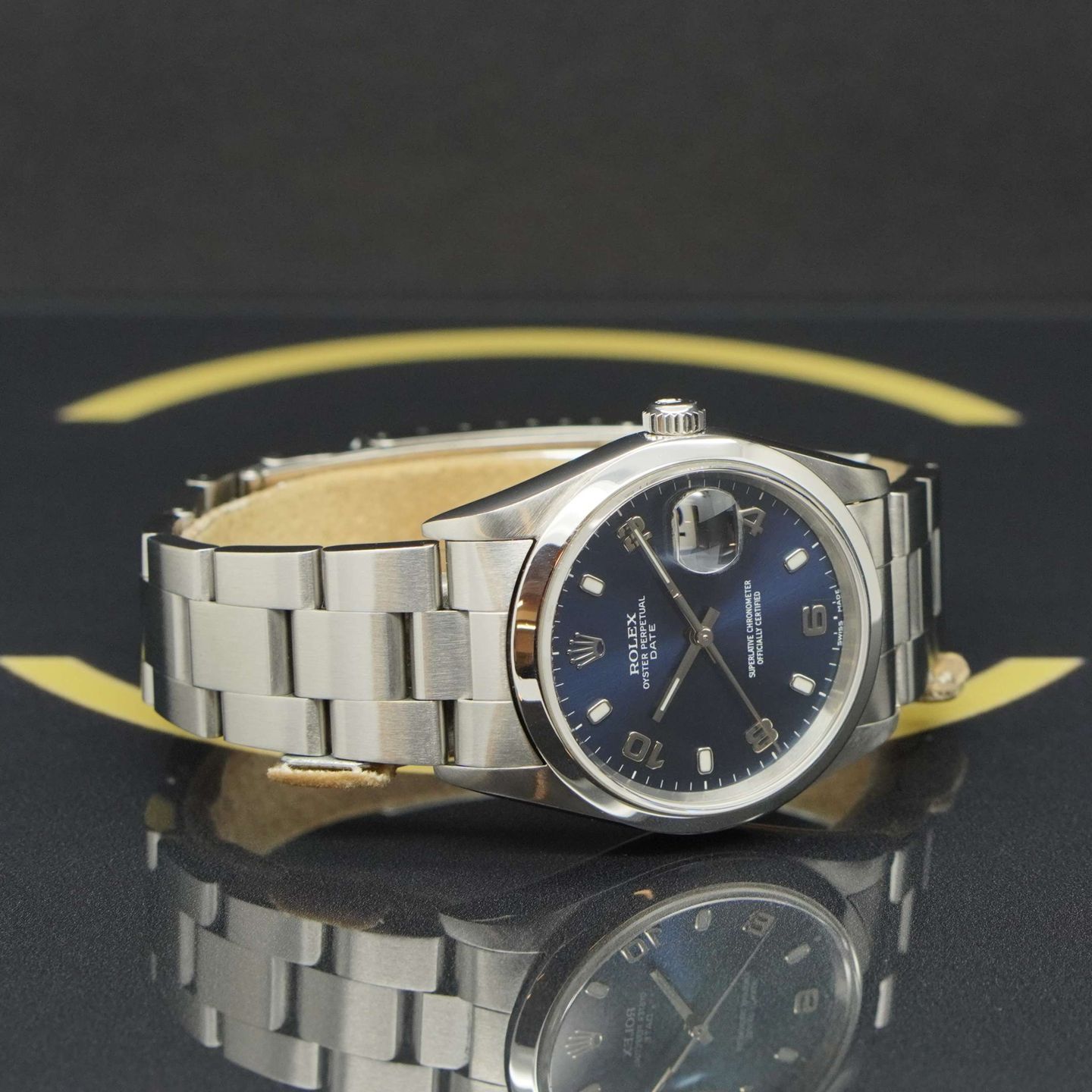 Rolex Oyster Perpetual Date 15200 (2001) - Blauw wijzerplaat 34mm Staal (5/7)