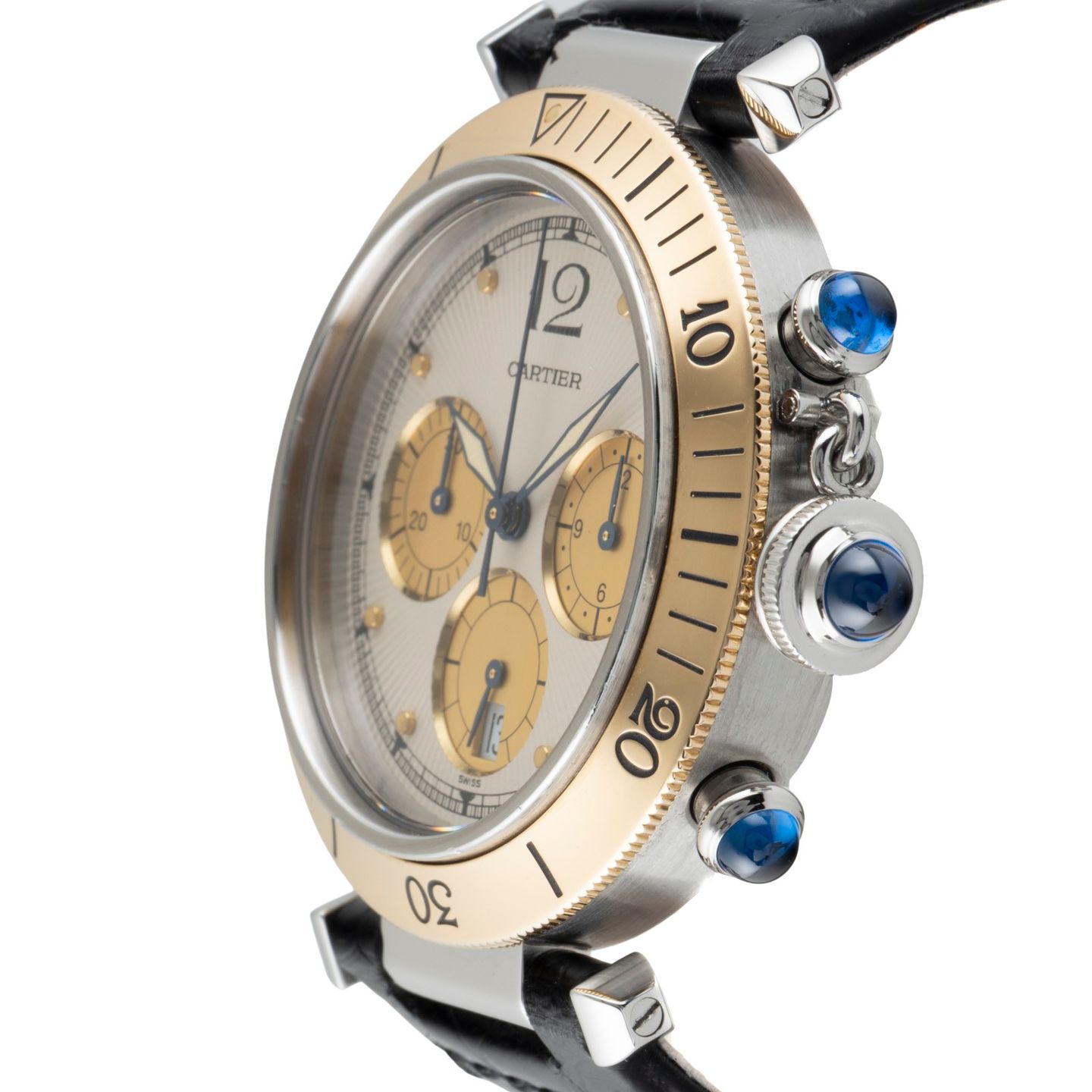 Cartier Pasha W3101155 (2000) - White dial 38 mm Gold/Steel case (6/8)