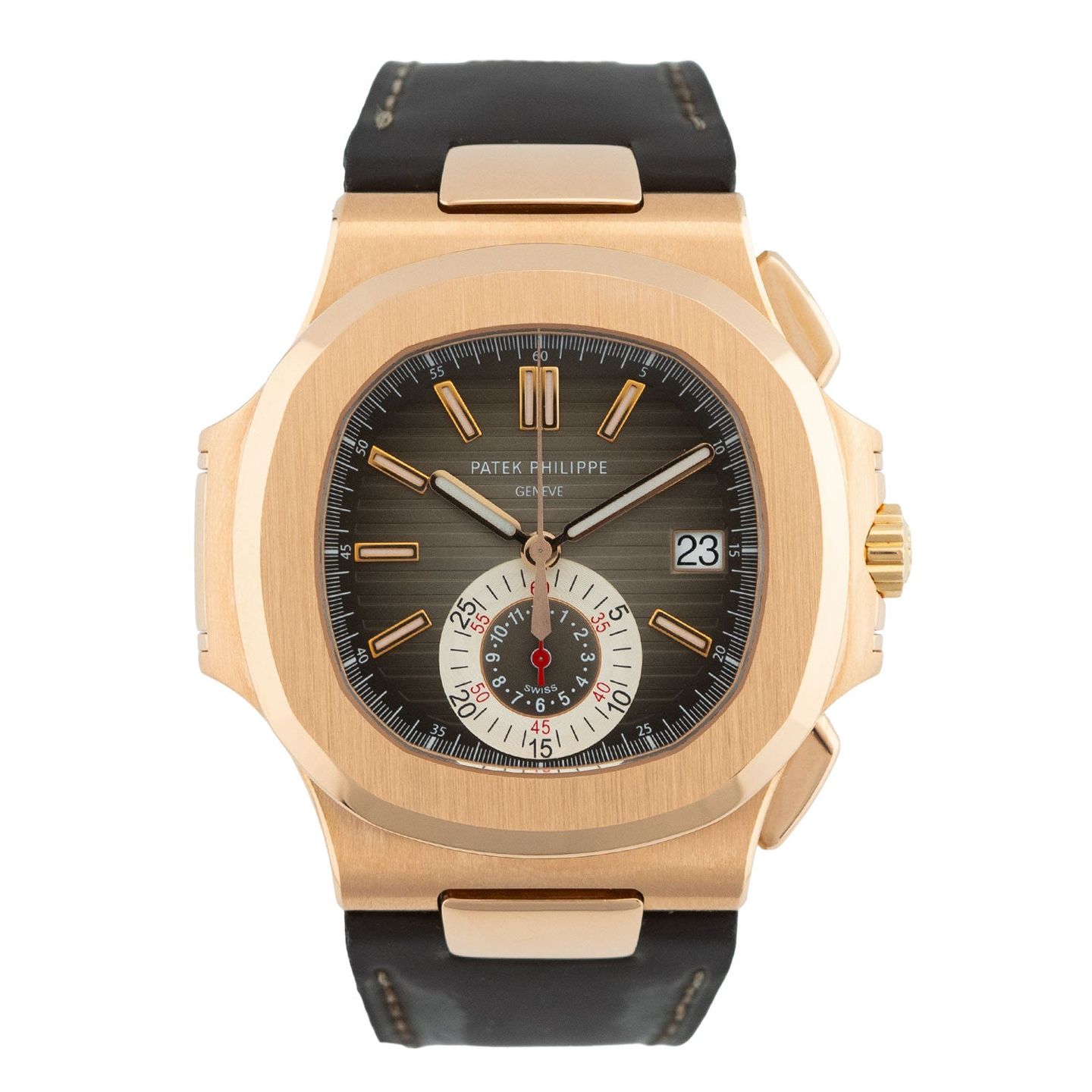 Patek Philippe Nautilus 5980R-001 (2011) - Brown dial 41 mm Rose Gold case (1/7)