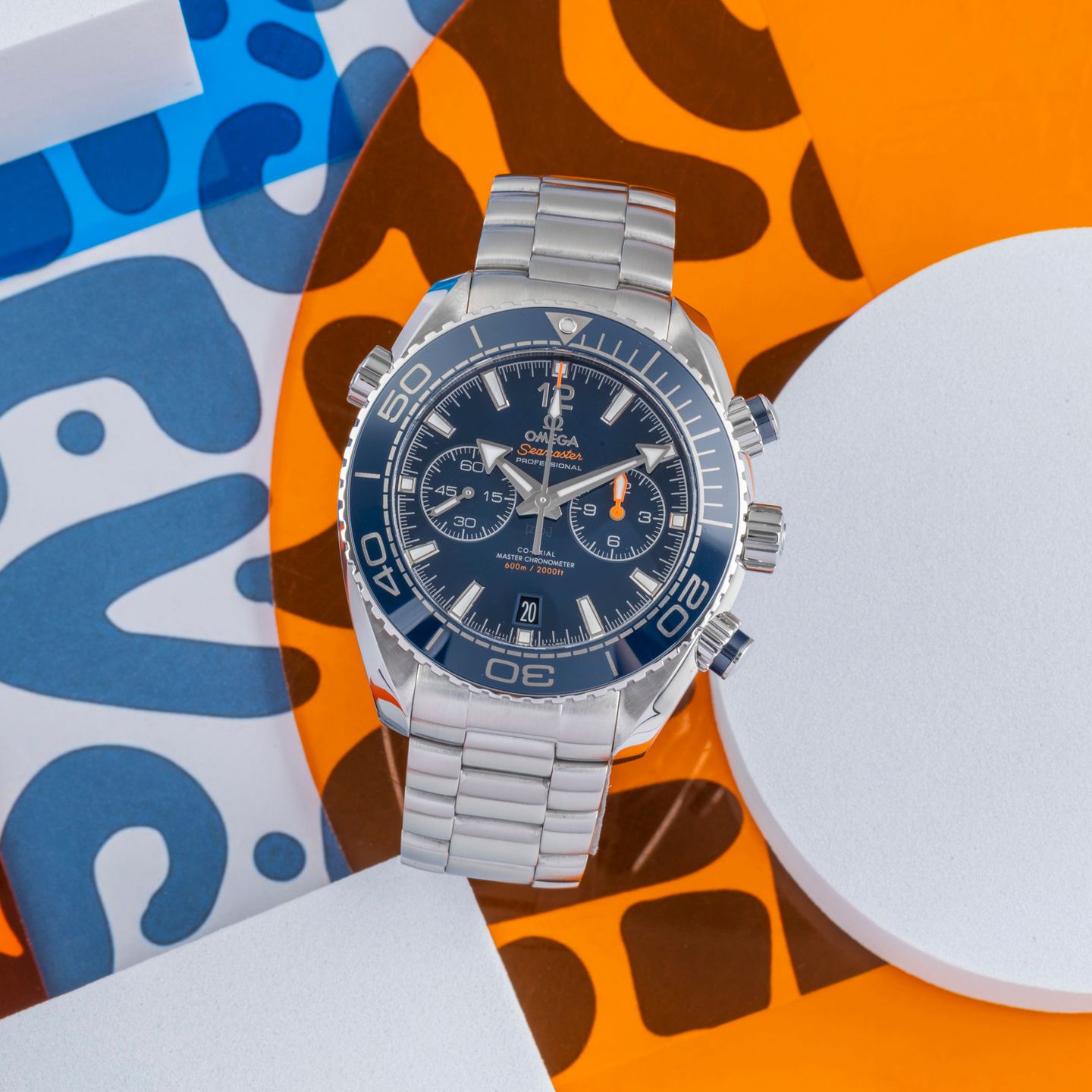 Omega Seamaster Planet Ocean Chronograph 215.30.46.51.03.001 (Onbekend (willekeurig serienummer)) - Blauw wijzerplaat 46mm Staal (1/8)