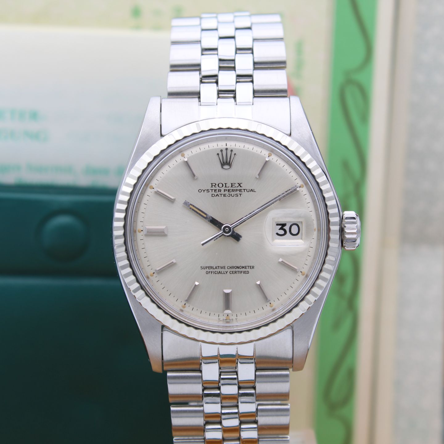 Rolex Datejust 1601 (1971) - Zilver wijzerplaat 36mm Staal (1/8)