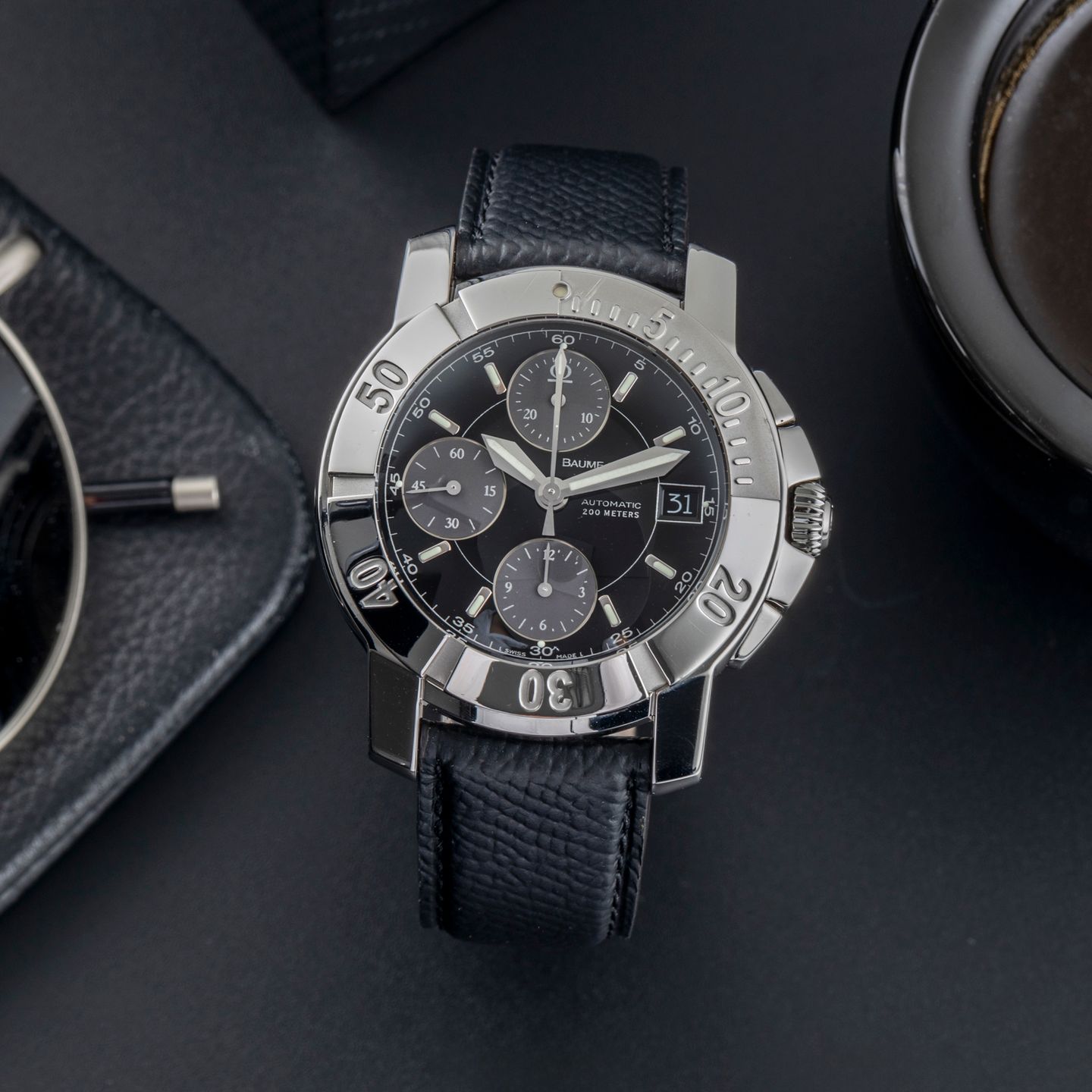 Baume & Mercier Capeland 65352 (2007) - Black dial 40 mm Steel case (1/8)