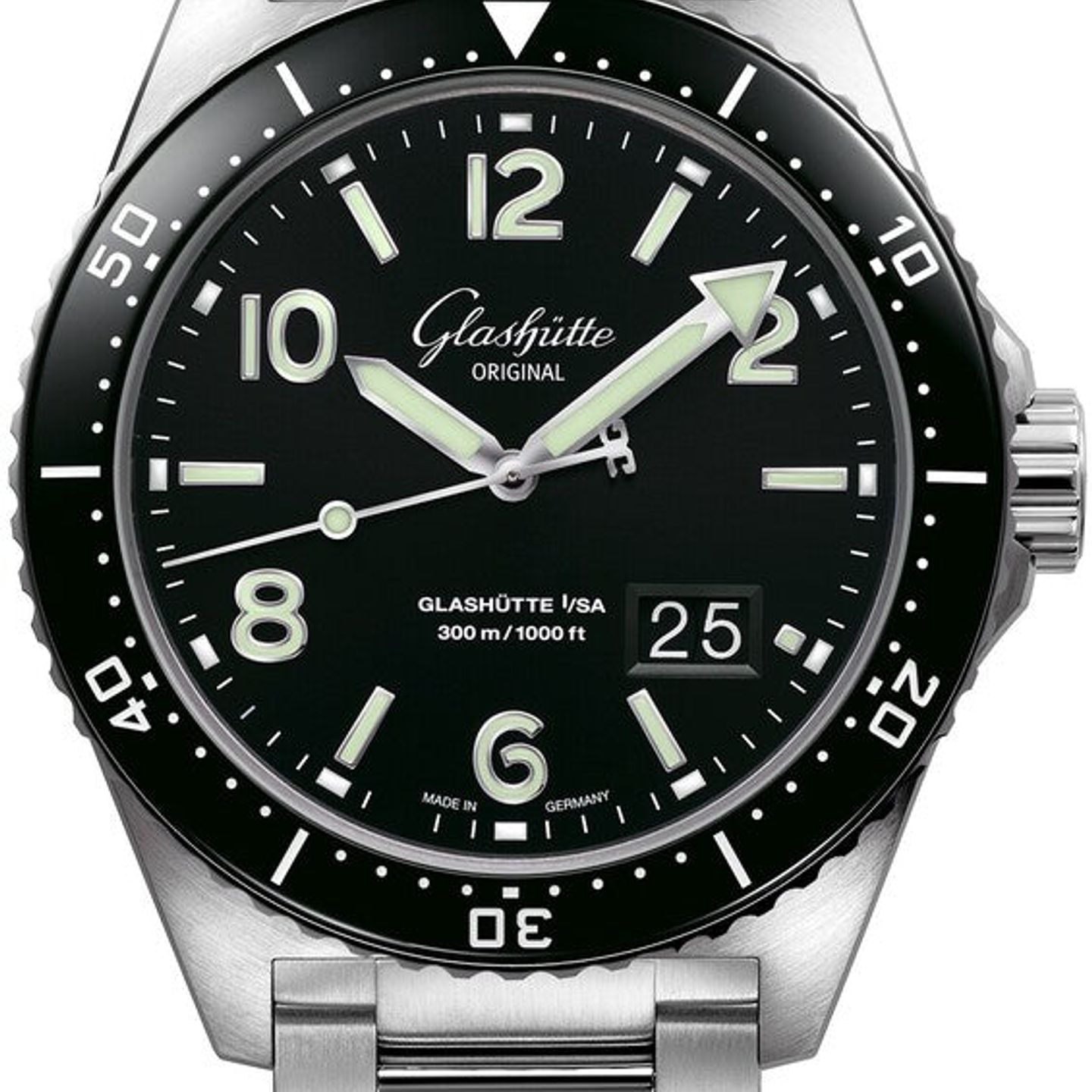 Glashütte Original SeaQ Panorama Date 1-36-13-01-80-70 (2025) - Zwart wijzerplaat 43mm Staal (1/1)