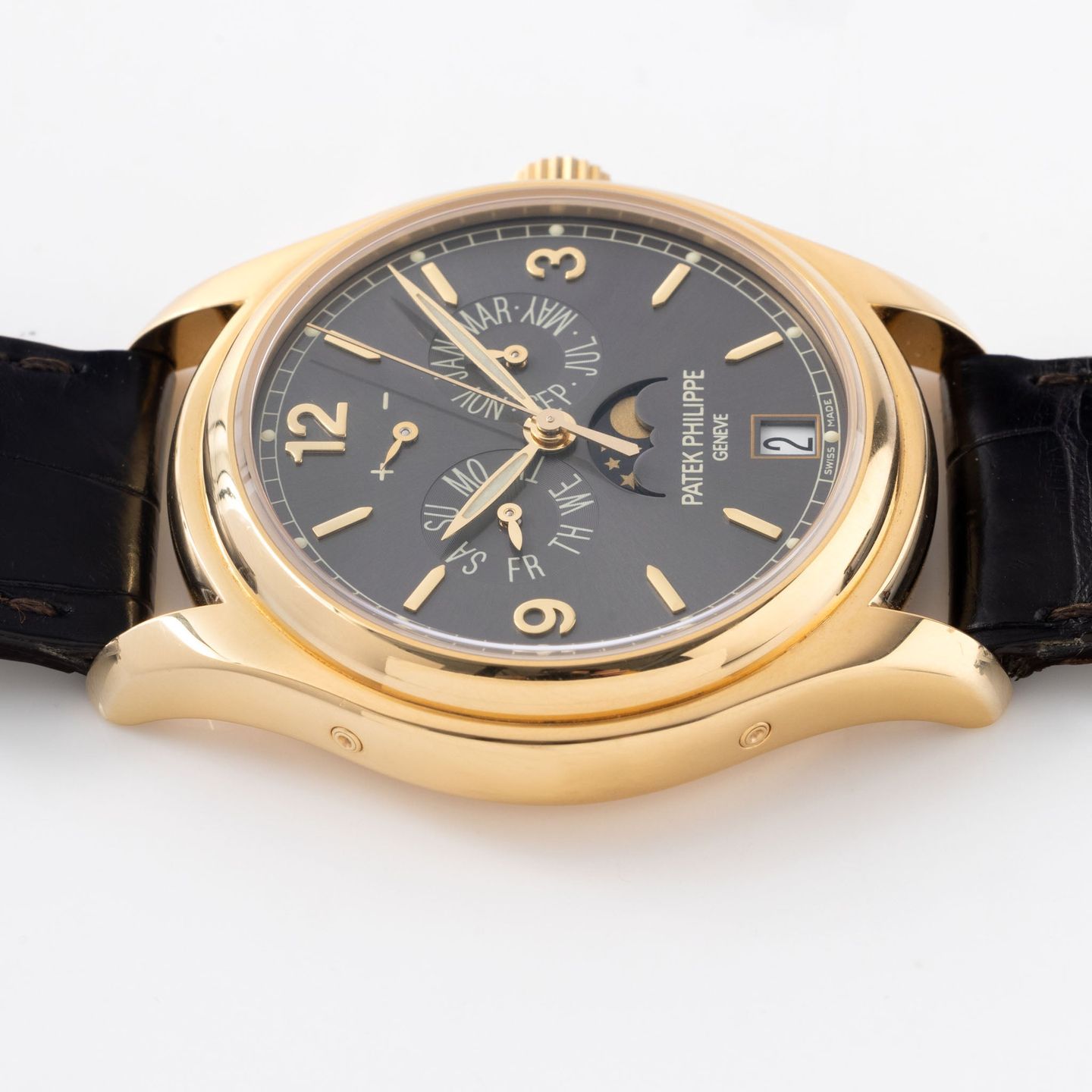 Patek Philippe Annual Calendar 5146J (2000) - Grijs wijzerplaat 39mm Geelgoud (5/8)