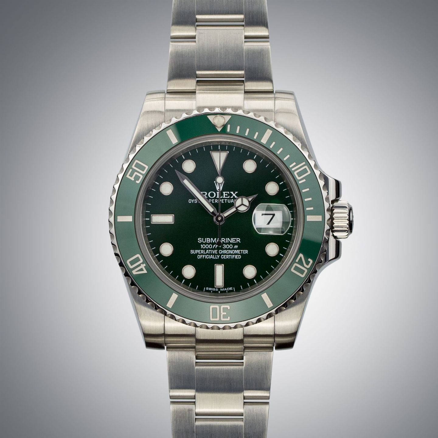 Rolex Submariner Date 116610LV (2017) - Groen wijzerplaat 40mm Staal (1/8)