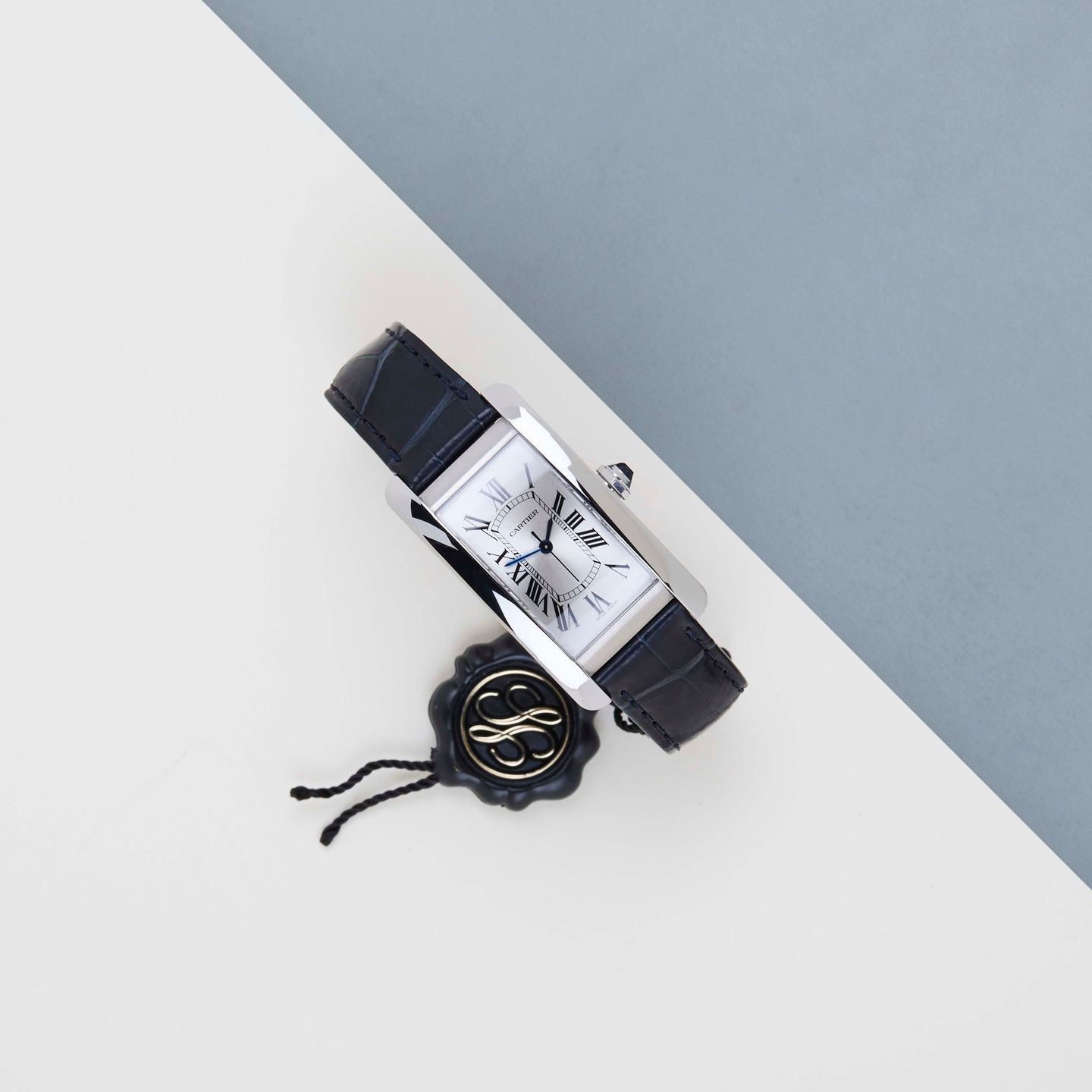 Cartier Tank Américaine WSTA0017 (2019) - Wit wijzerplaat 42mm Staal (2/8)