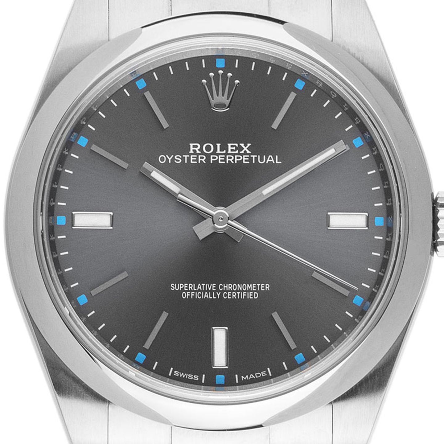 Rolex Oyster Perpetual 39 114300 (2018) - Grey dial 39 mm Steel case (1/6)