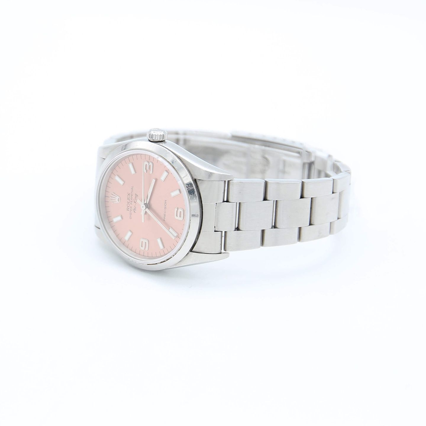 Rolex Air-King 14000 (1996) - Roze wijzerplaat 34mm Staal (2/5)