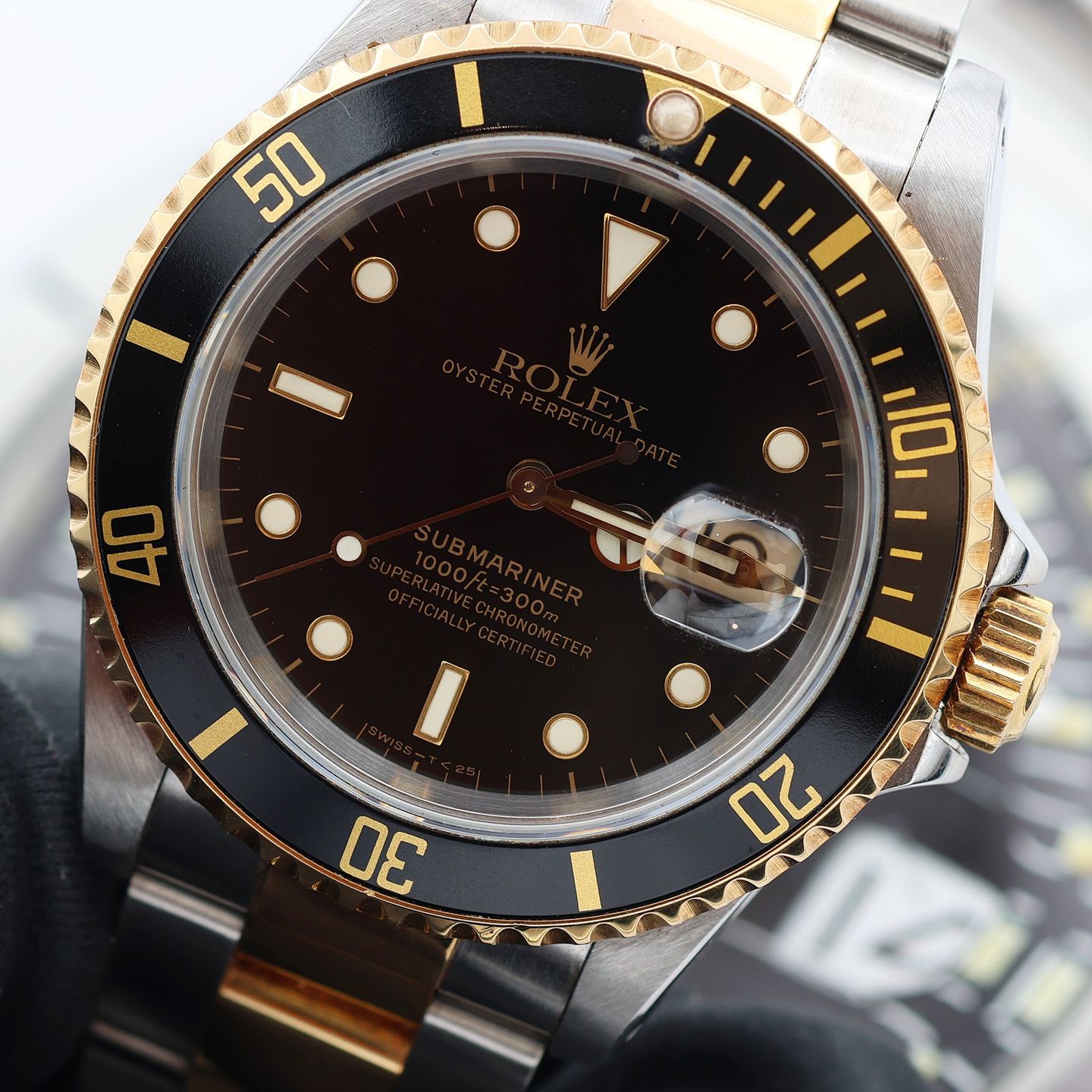 Rolex Submariner Date 16613LB (1989) - Blauw wijzerplaat 40mm Goud/Staal (6/8)