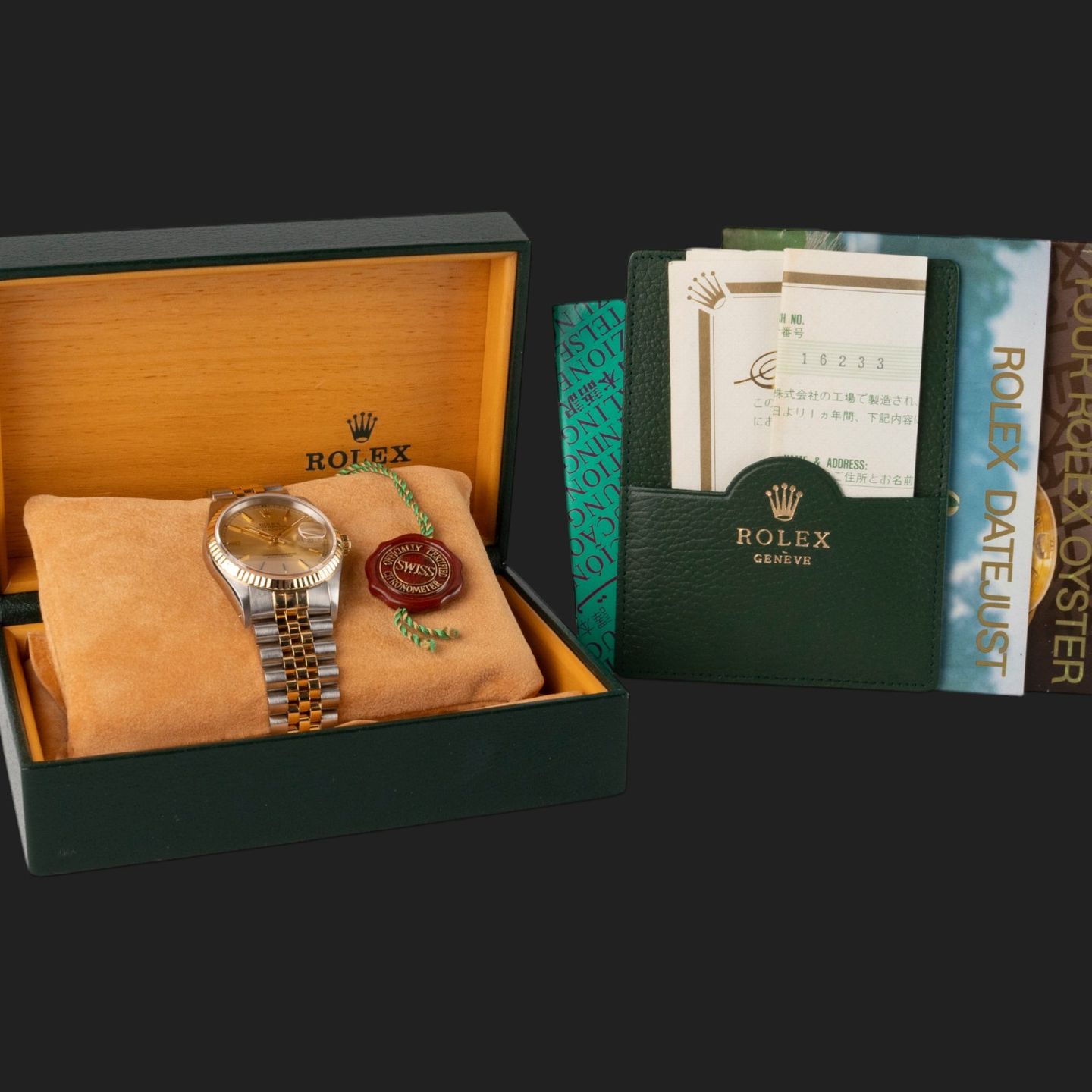 Rolex Datejust 36 16233 (1993) - Champagne dial 36 mm Gold/Steel case (8/8)