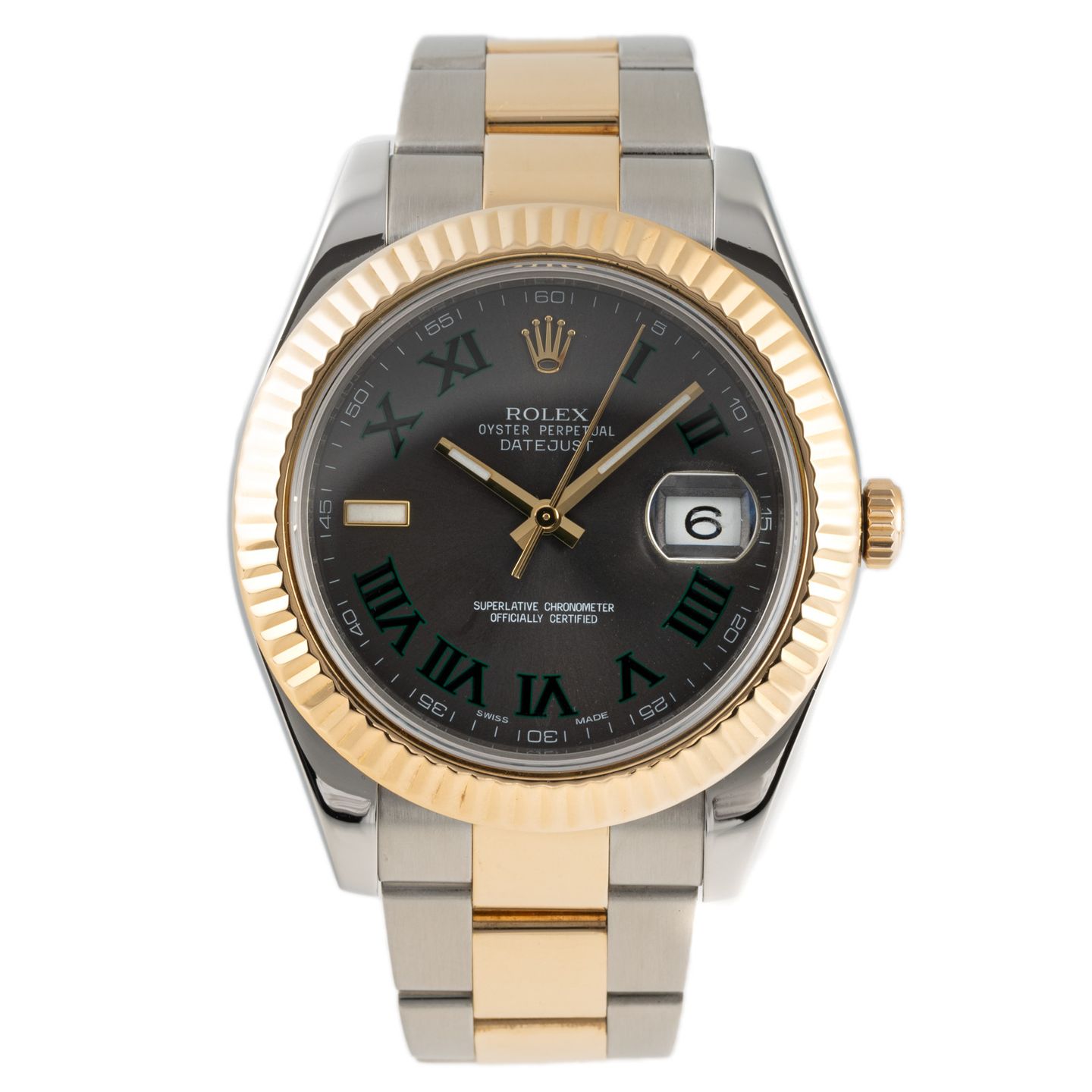 Rolex Datejust 116333 (2010) - Grey dial 41 mm Gold/Steel case (1/8)