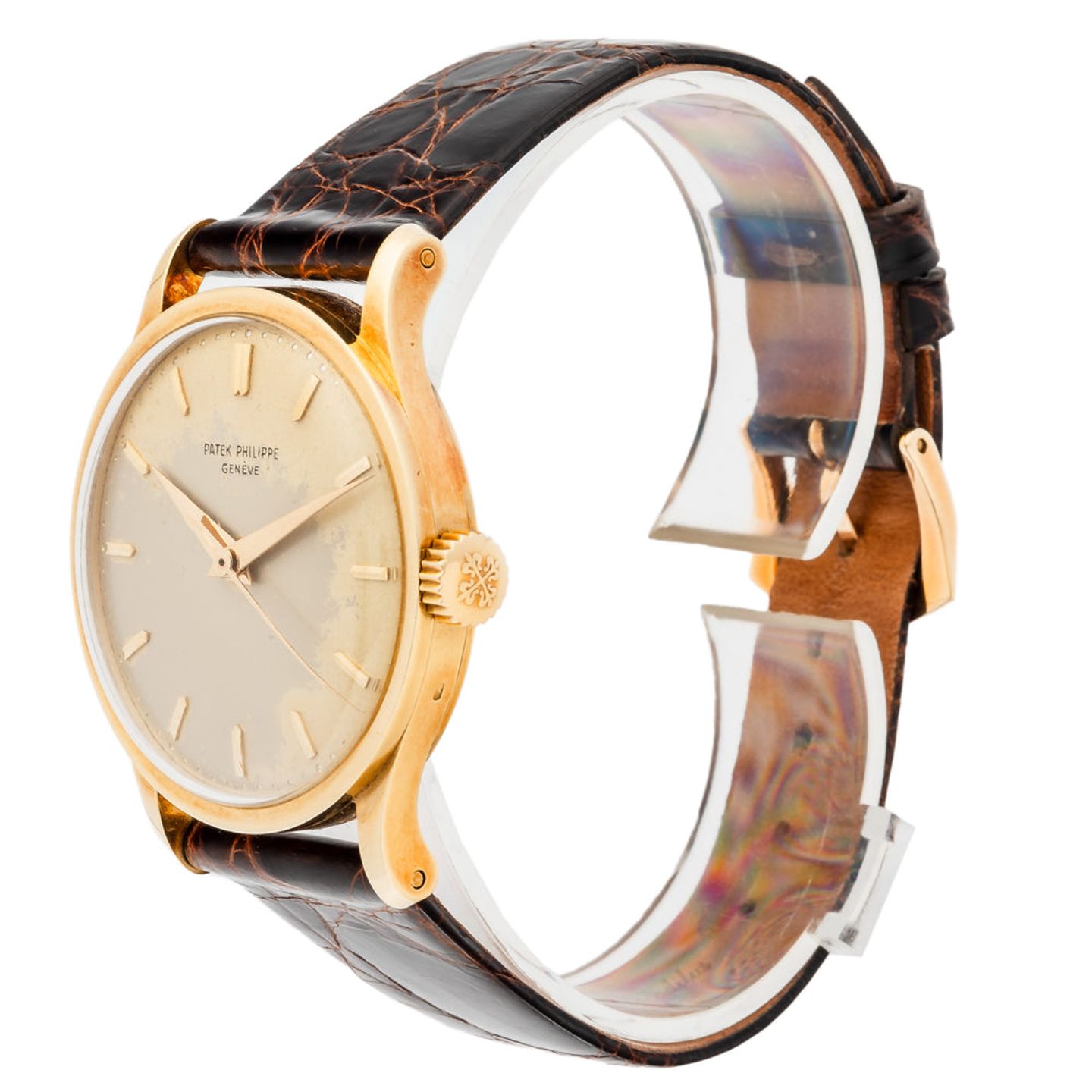 Patek Philippe Calatrava 570 (Unknown (random serial)) - Champagne dial 35 mm Yellow Gold case (7/12)