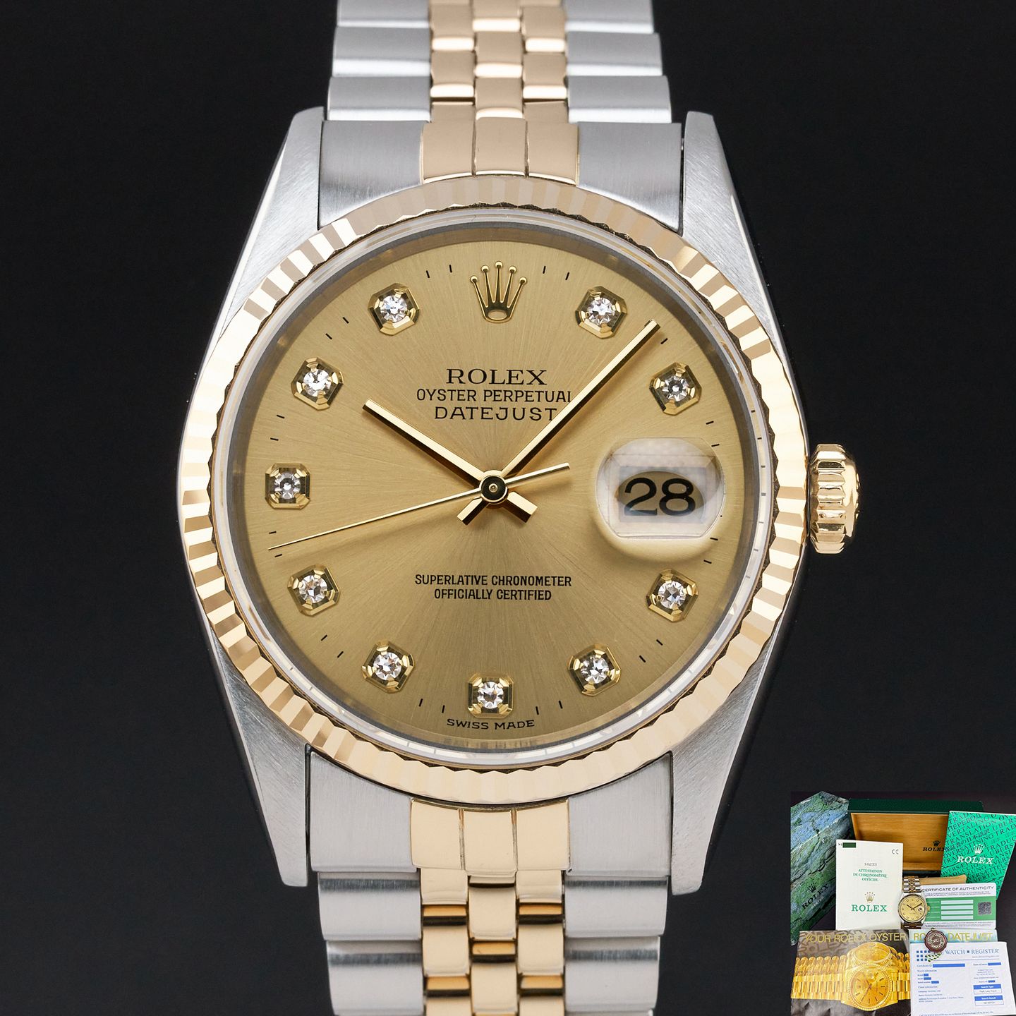 Rolex Datejust 36 16233 (1995) - 36 mm Gold/Steel case (1/8)