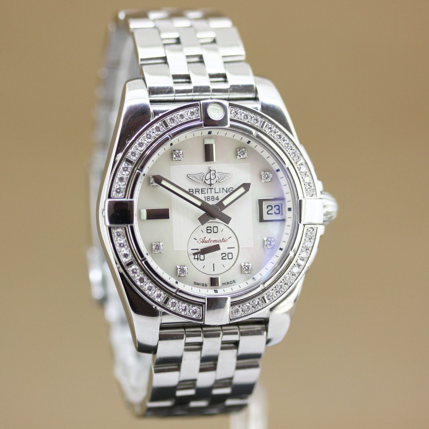 Breitling Galactic 36 A37330 (2011) - Pearl dial 36 mm Steel case (3/8)