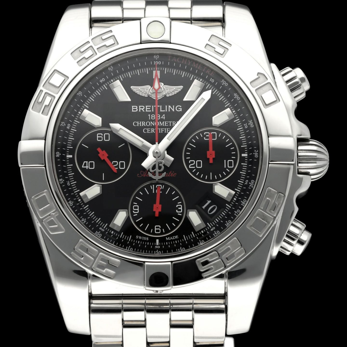 Breitling Chronomat 41 AB0141 (2014) - Black dial 41 mm Steel case (1/8)