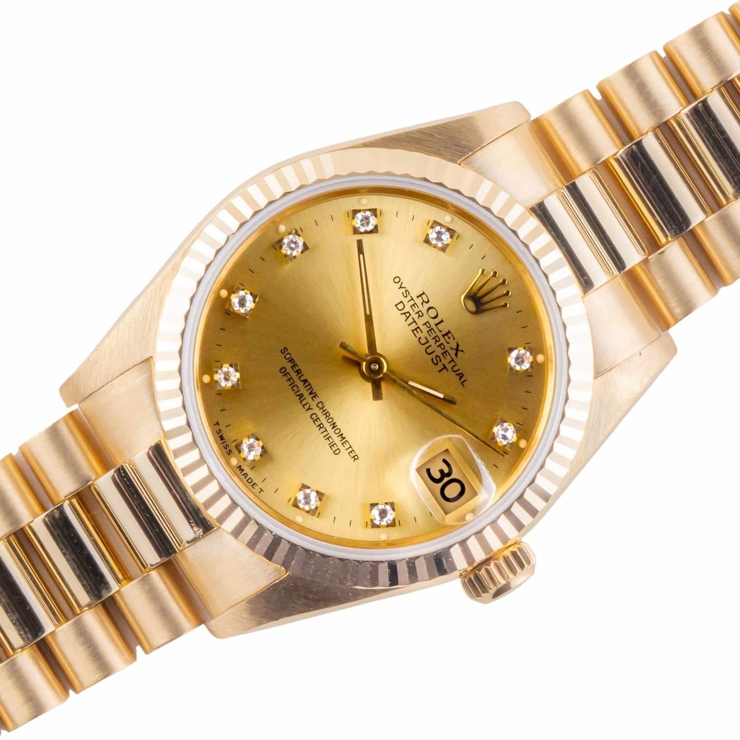 Rolex Datejust 31 68278 (1990) - Champagne dial 31 mm Yellow Gold case (1/8)