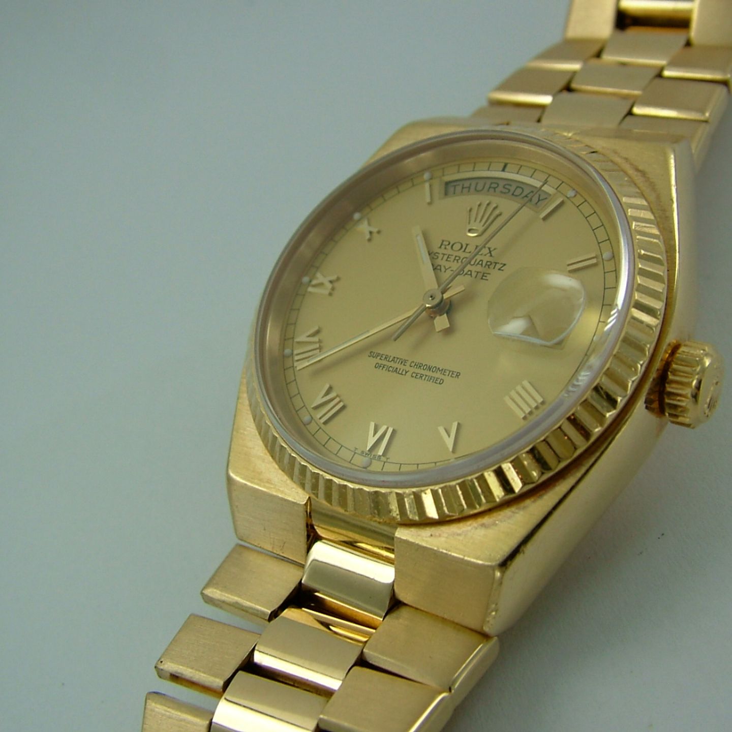 Rolex Day-Date Oysterquartz - (1985) - Gold dial 36 mm Yellow Gold case (6/7)