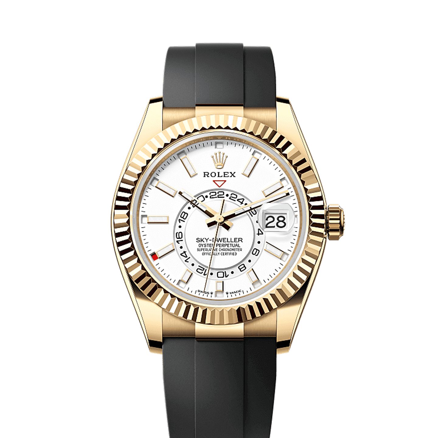 Rolex Sky-Dweller 336238 (2025) - Wit wijzerplaat 42mm Geelgoud (1/1)
