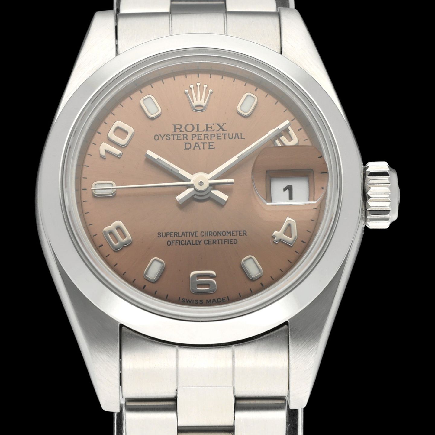 Rolex Oyster Perpetual Lady Date 79160 (2002) - 26mm Staal (1/7)
