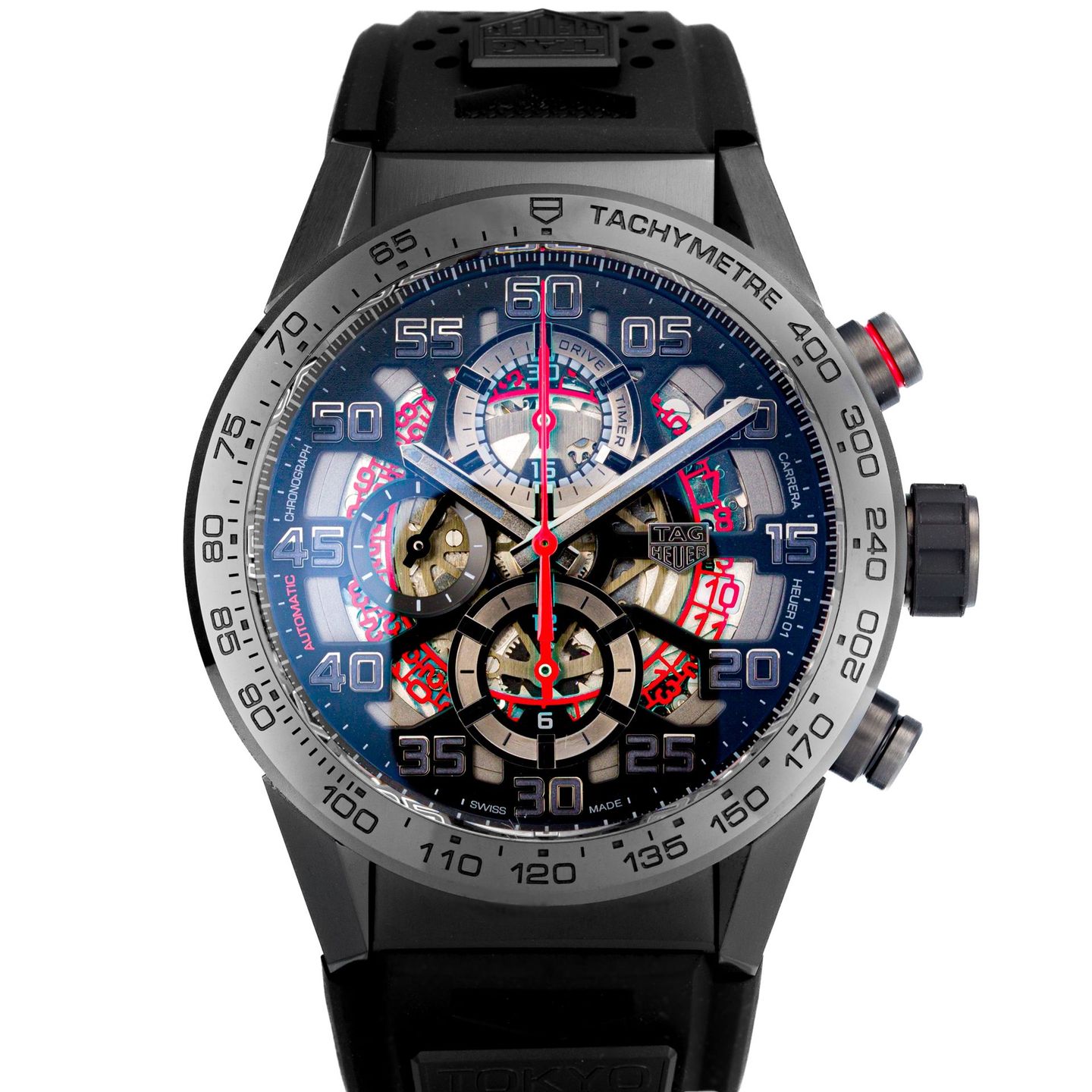 TAG Heuer Carrera Calibre HEUER 01 CAR201D.FT6087 (2018) - Transparent dial 43 mm Steel case (1/4)