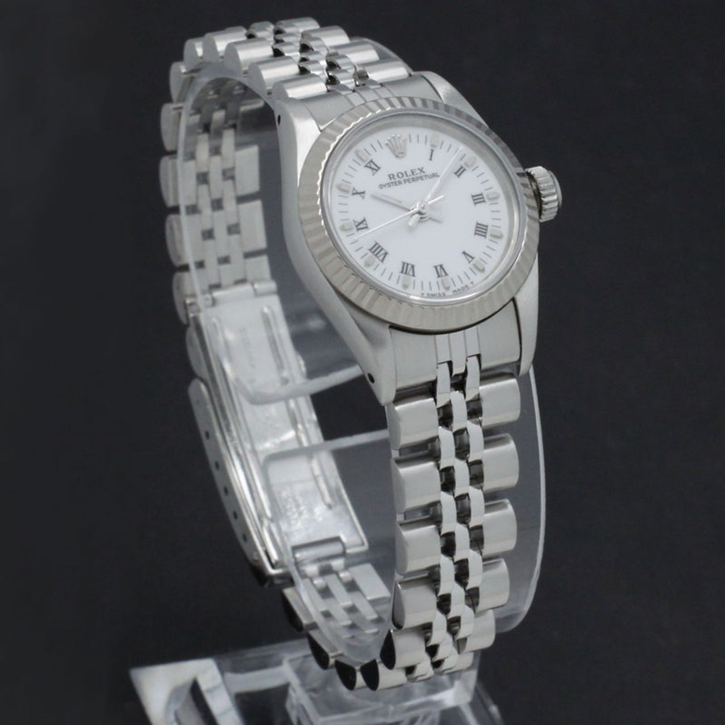 Rolex Oyster Perpetual 67194 (1989) - White dial 26 mm Steel case (6/7)