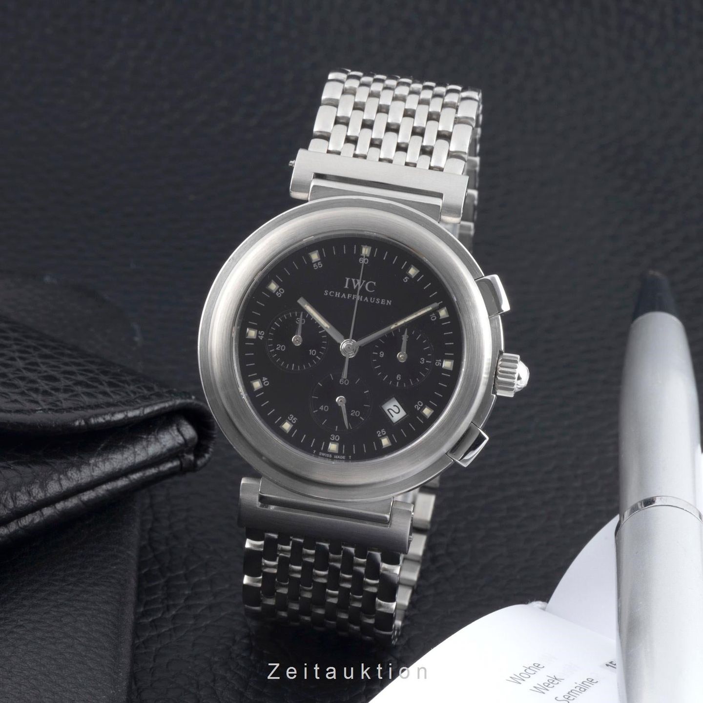 IWC Da Vinci Chronograph IW372805 (2000) - Zwart wijzerplaat 37mm Staal (3/8)