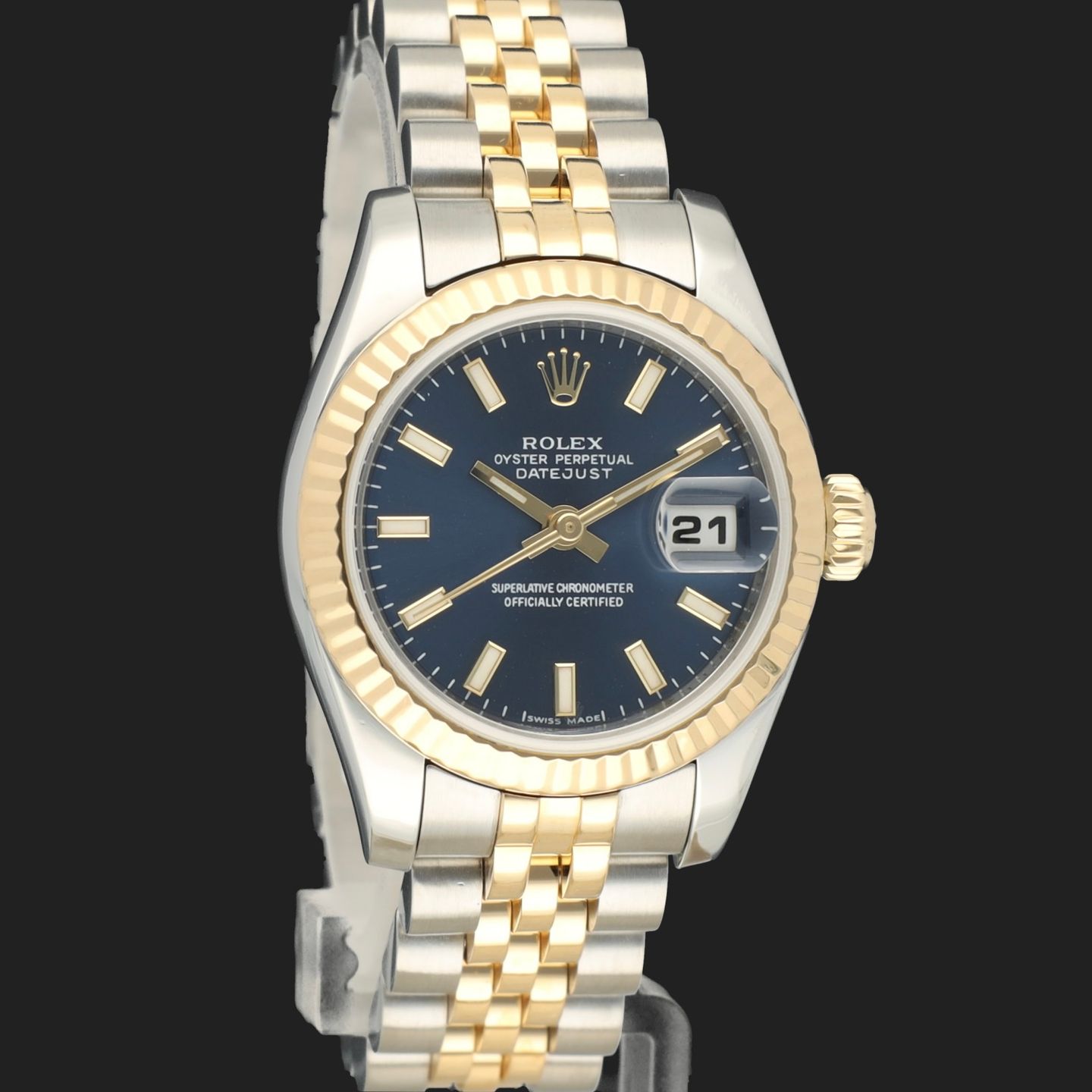 Rolex Lady-Datejust 179173 (2012) - Blue dial 26 mm Gold/Steel case (4/8)