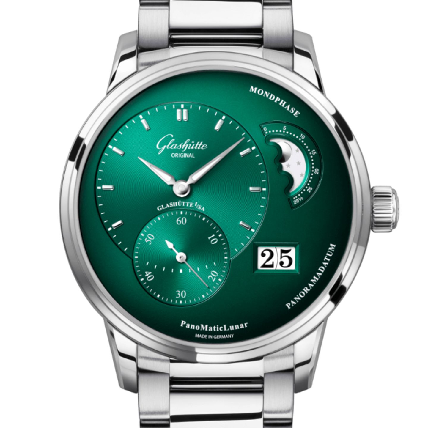 Glashütte Original PanoMaticLunar 1-90-02-13-32-70 (2024) - Green dial 40 mm Steel case (4/4)