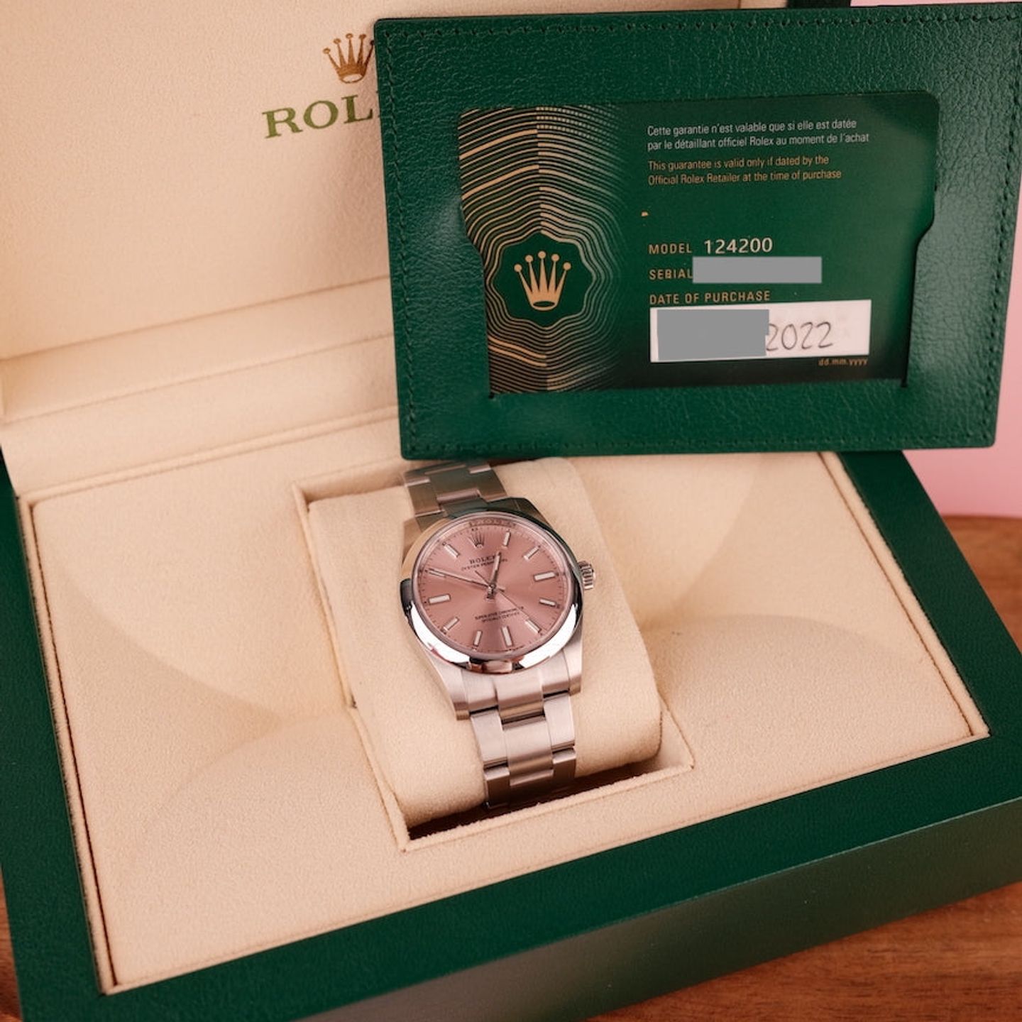 Rolex Oyster Perpetual 34 124200 (2022) - Pink dial 34 mm Steel case (2/8)