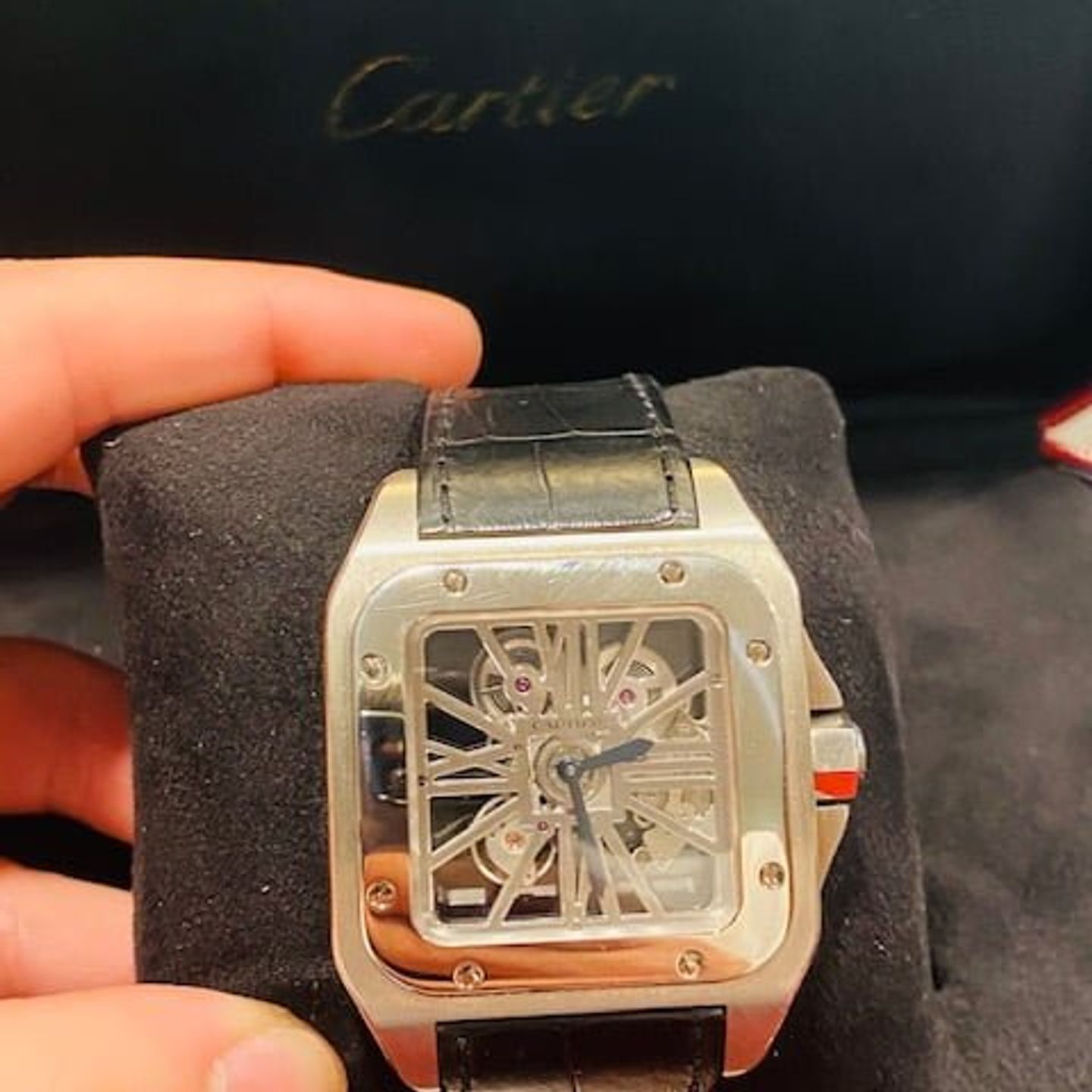 Cartier Santos 100 W2020018 (2020) - Transparant wijzerplaat 55mm (7/8)